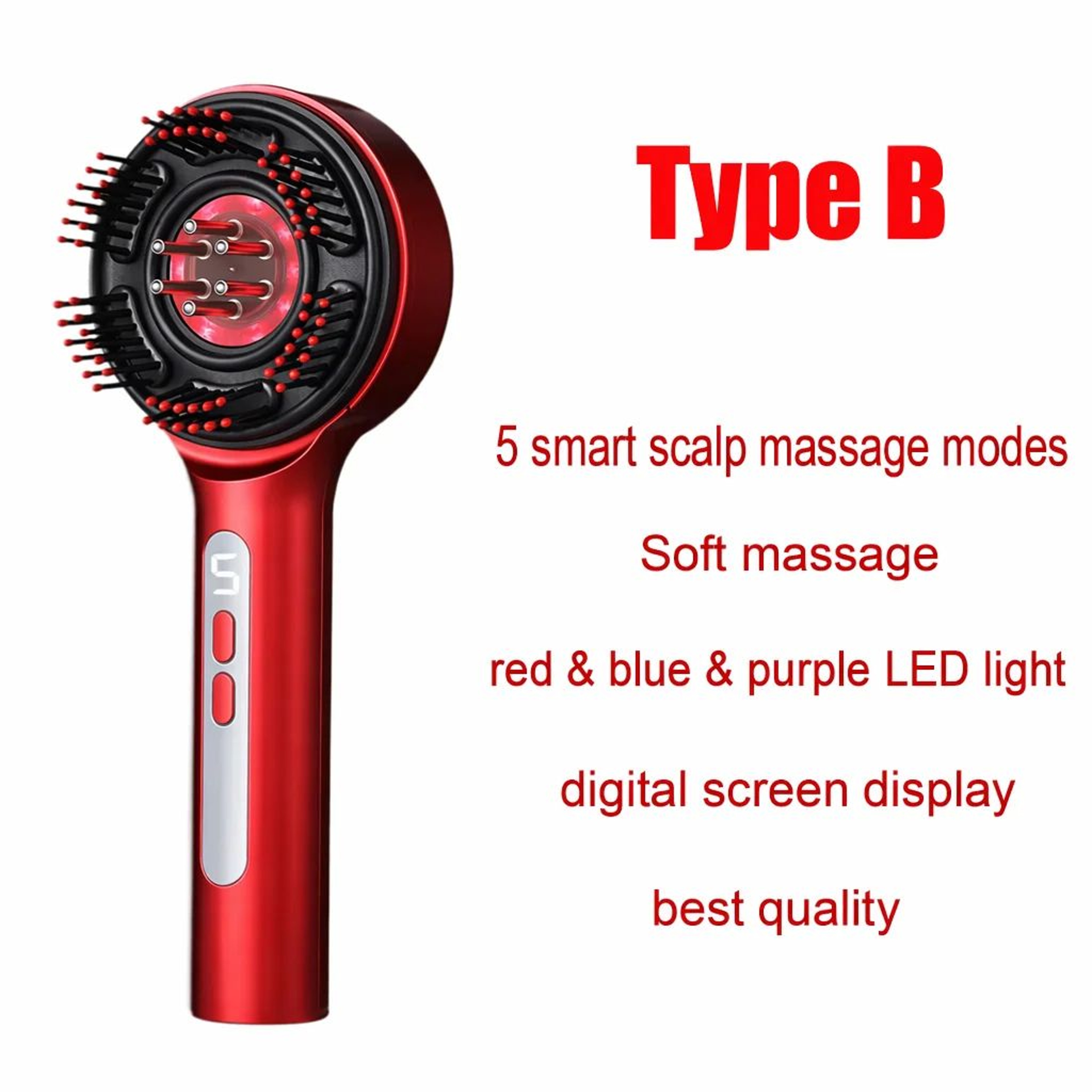 Electric Scalp Massage Comb With Red Light Hair Growth And Oil Applicator 7