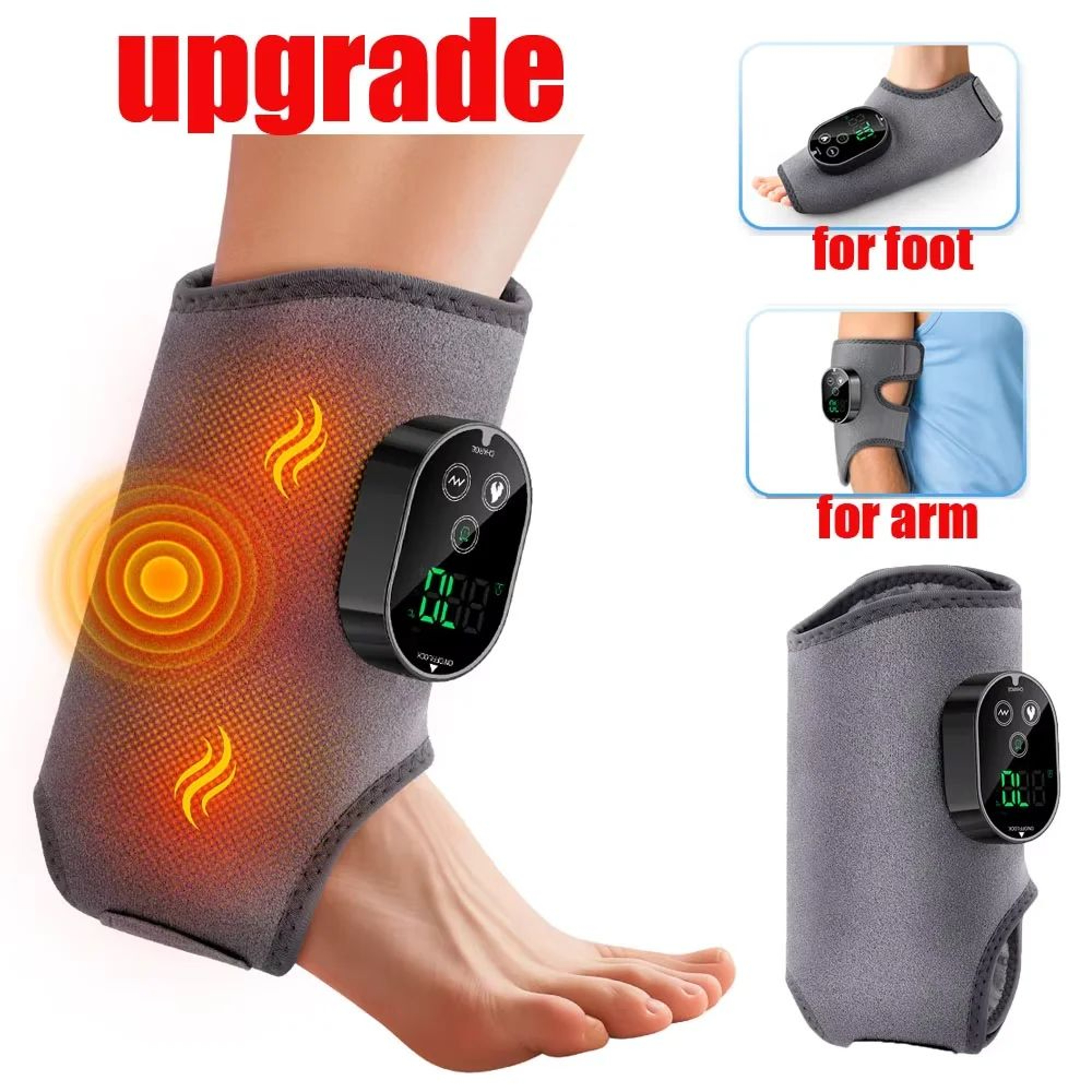 Cordless Heated Ankle Massager Wrap With Vibration And 5 Heat Levels 10