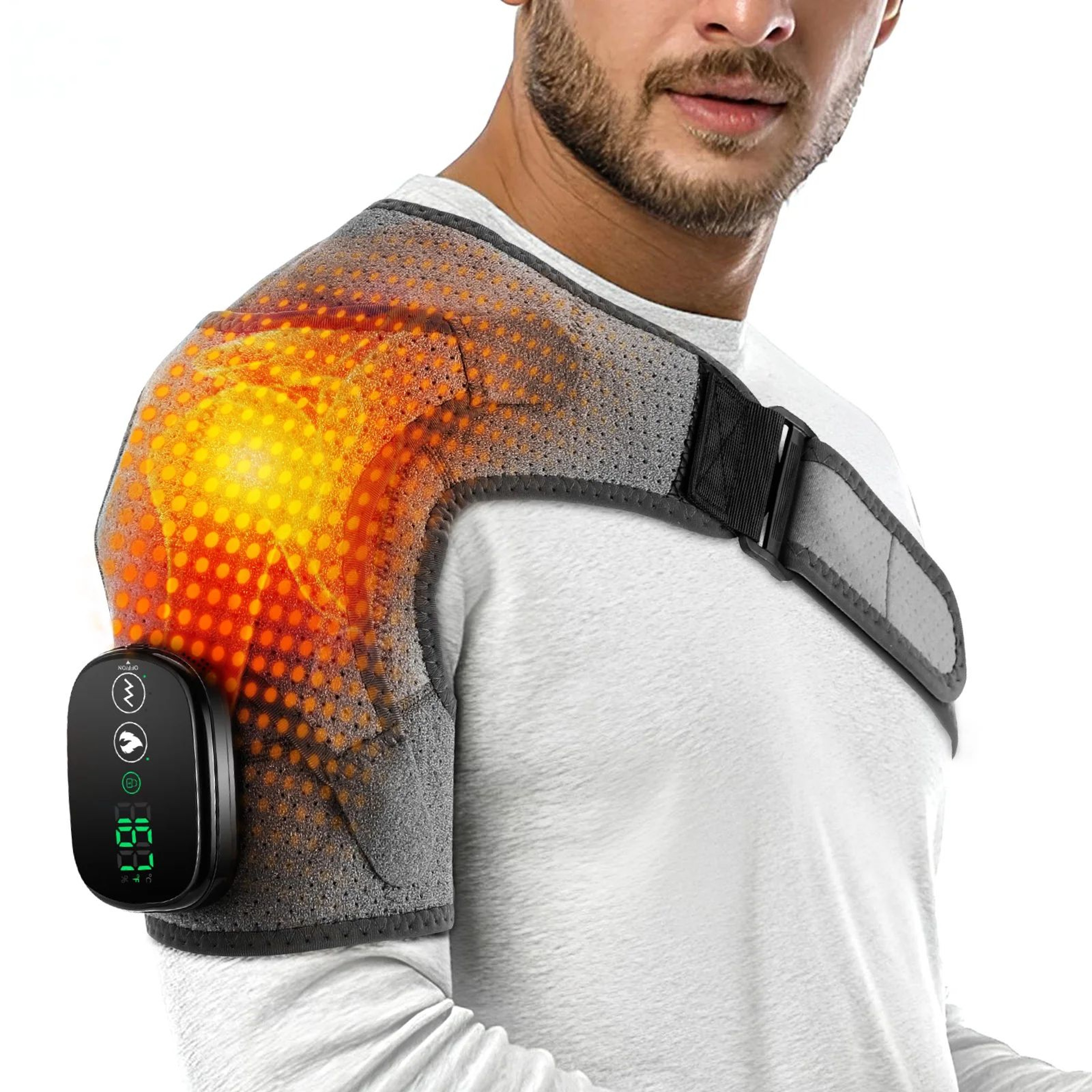Cordless Heated Shoulder Wrap Massager With Remote Control 6
