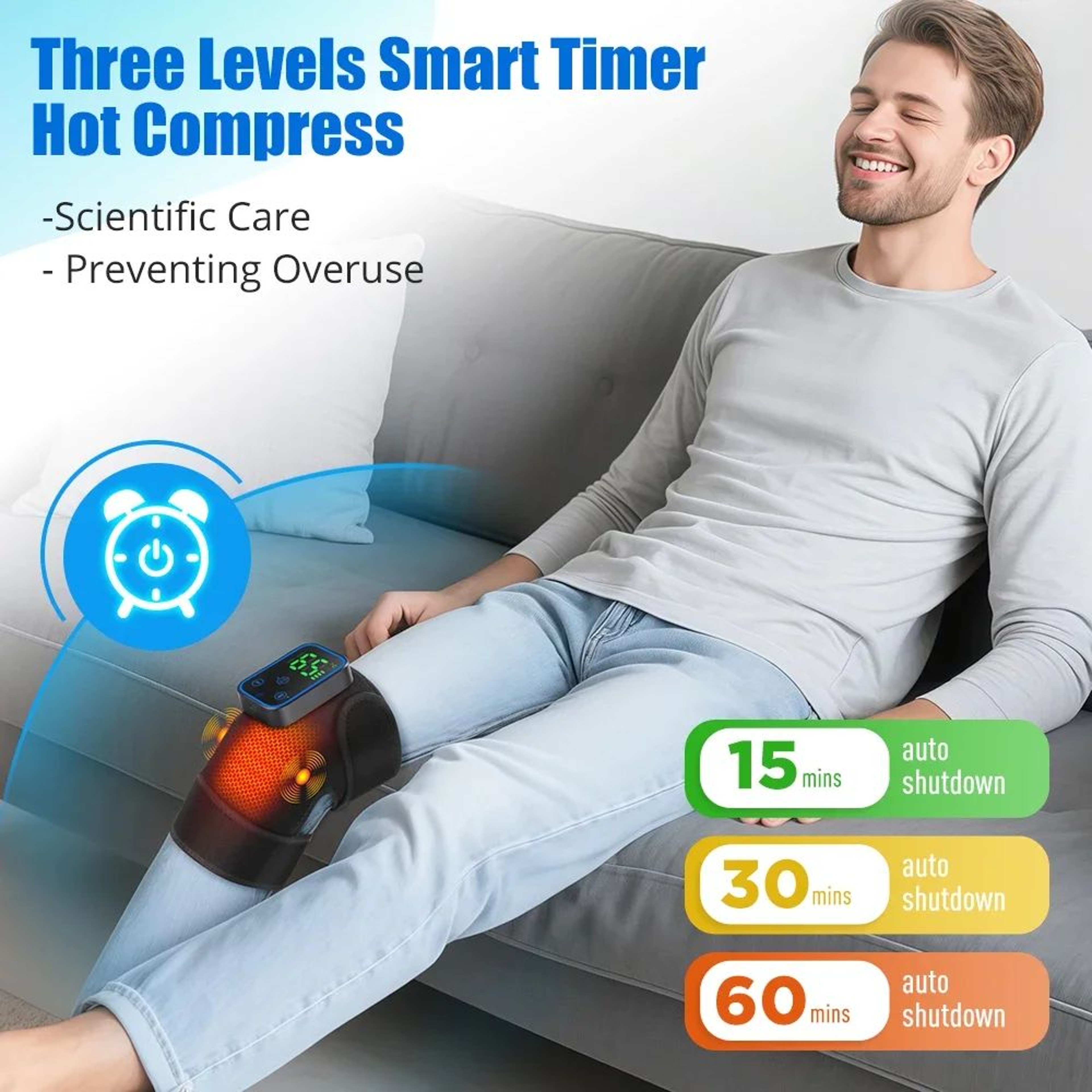 Graphene Wireless Knee Massager With Heat Vibration And App Control 0