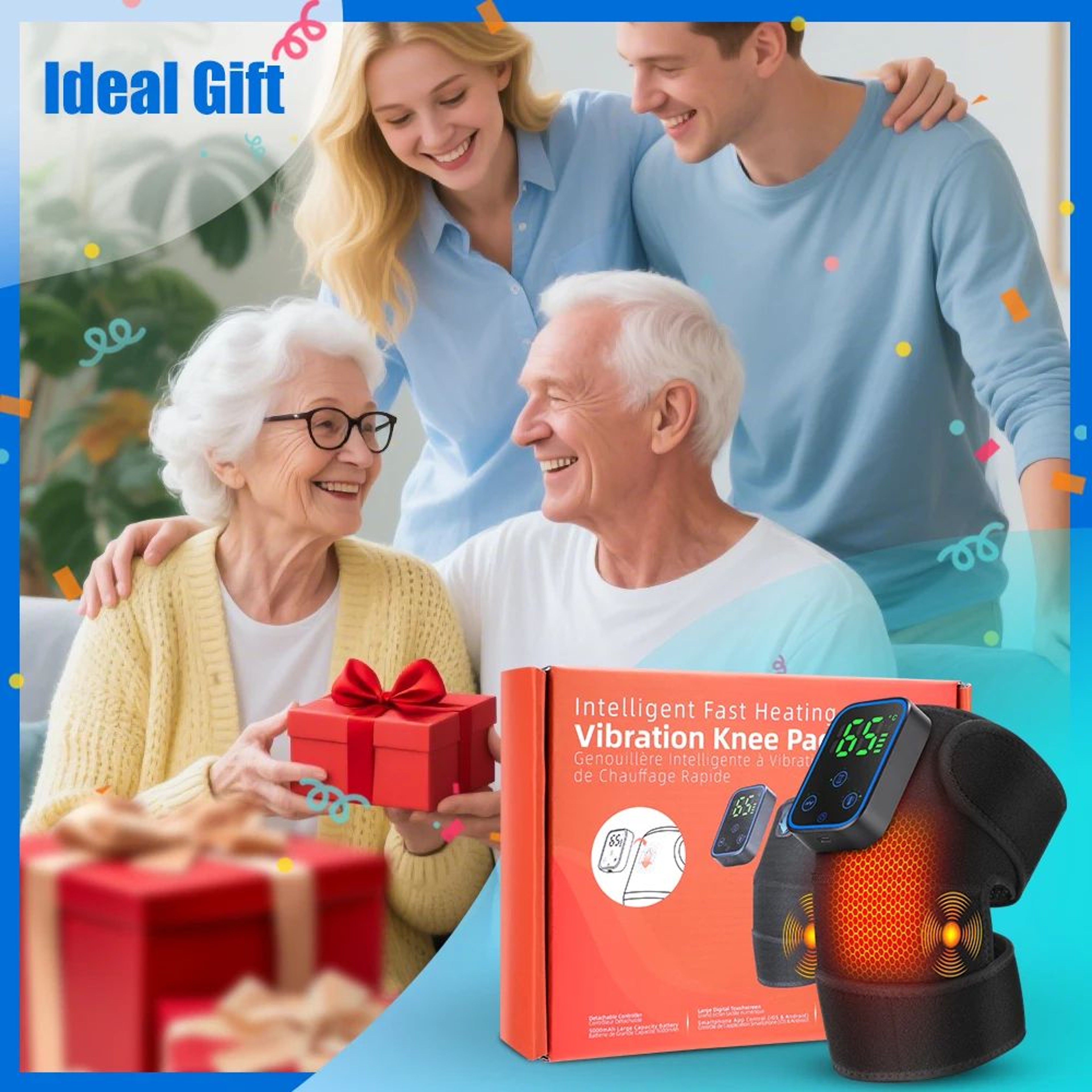 Graphene Wireless Knee Massager With Heat Vibration And App Control 10
