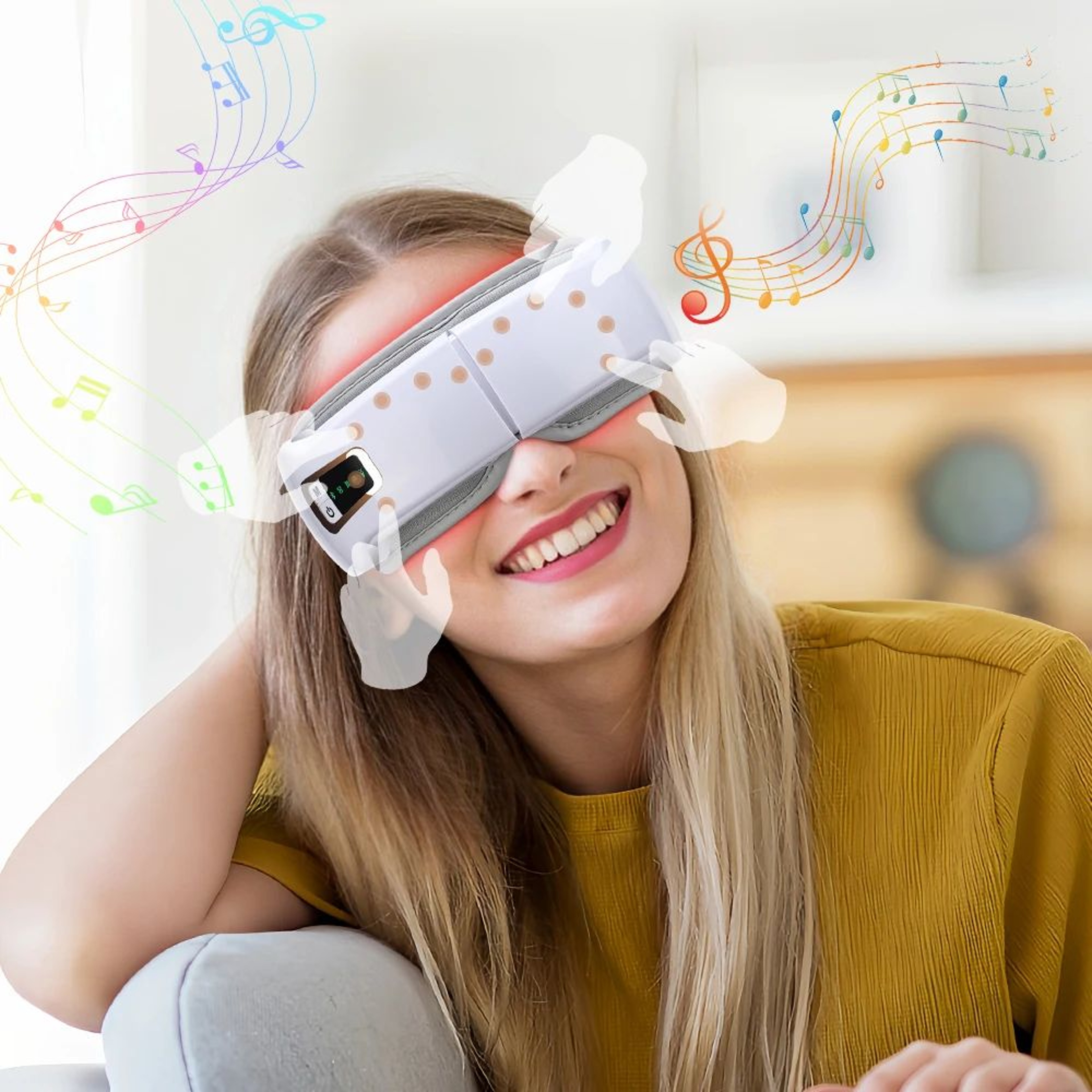 Smart Electric Eye Massager With Heat Air Compression And Bluetooth Music 7