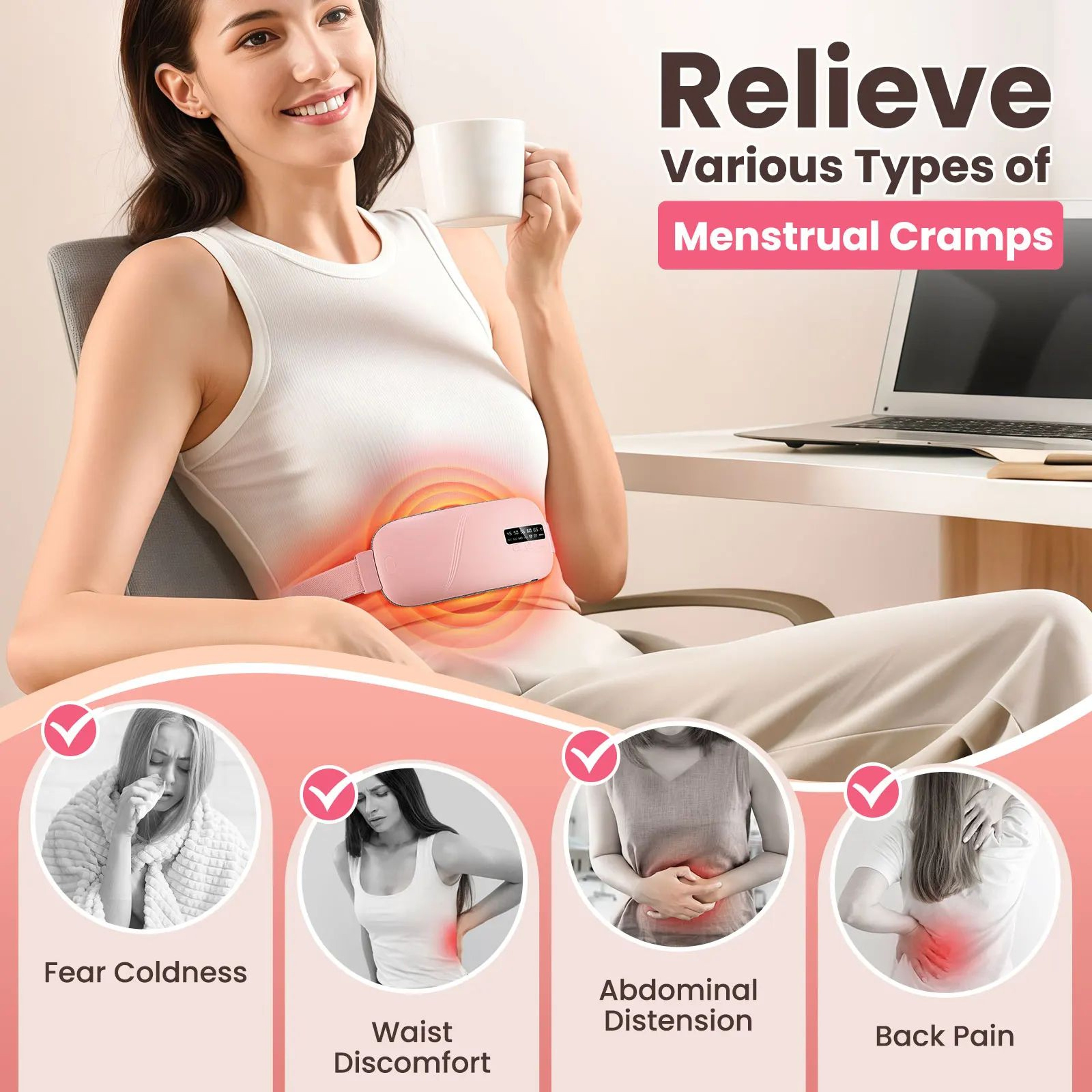 Electric Heating Belt With Vibration For Menstrual Comfort 1