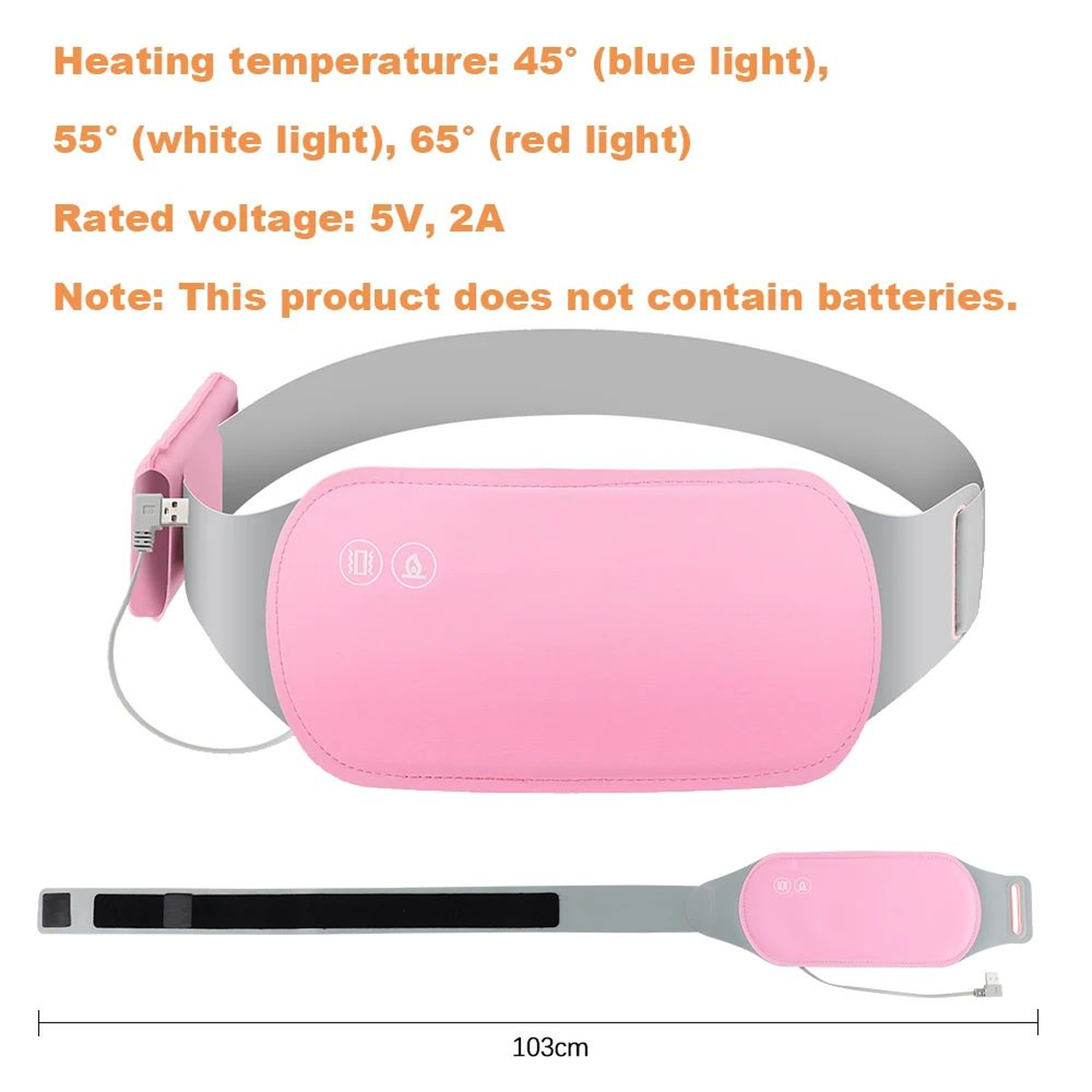 USB Rechargeable Menstrual Heating Pad Belt With Vibration 11