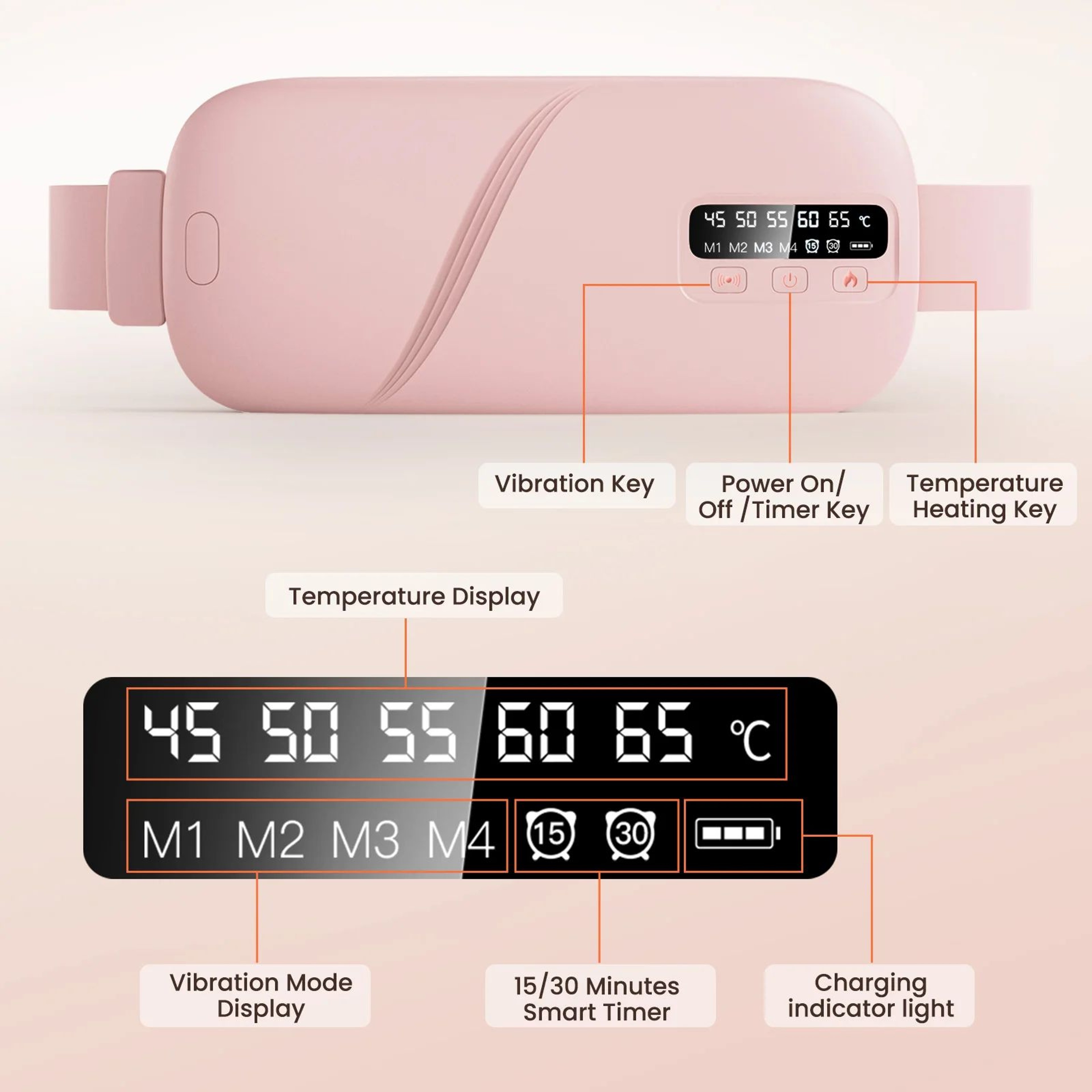 Cordless Menstrual Heating Pad With Vibration Massage 2