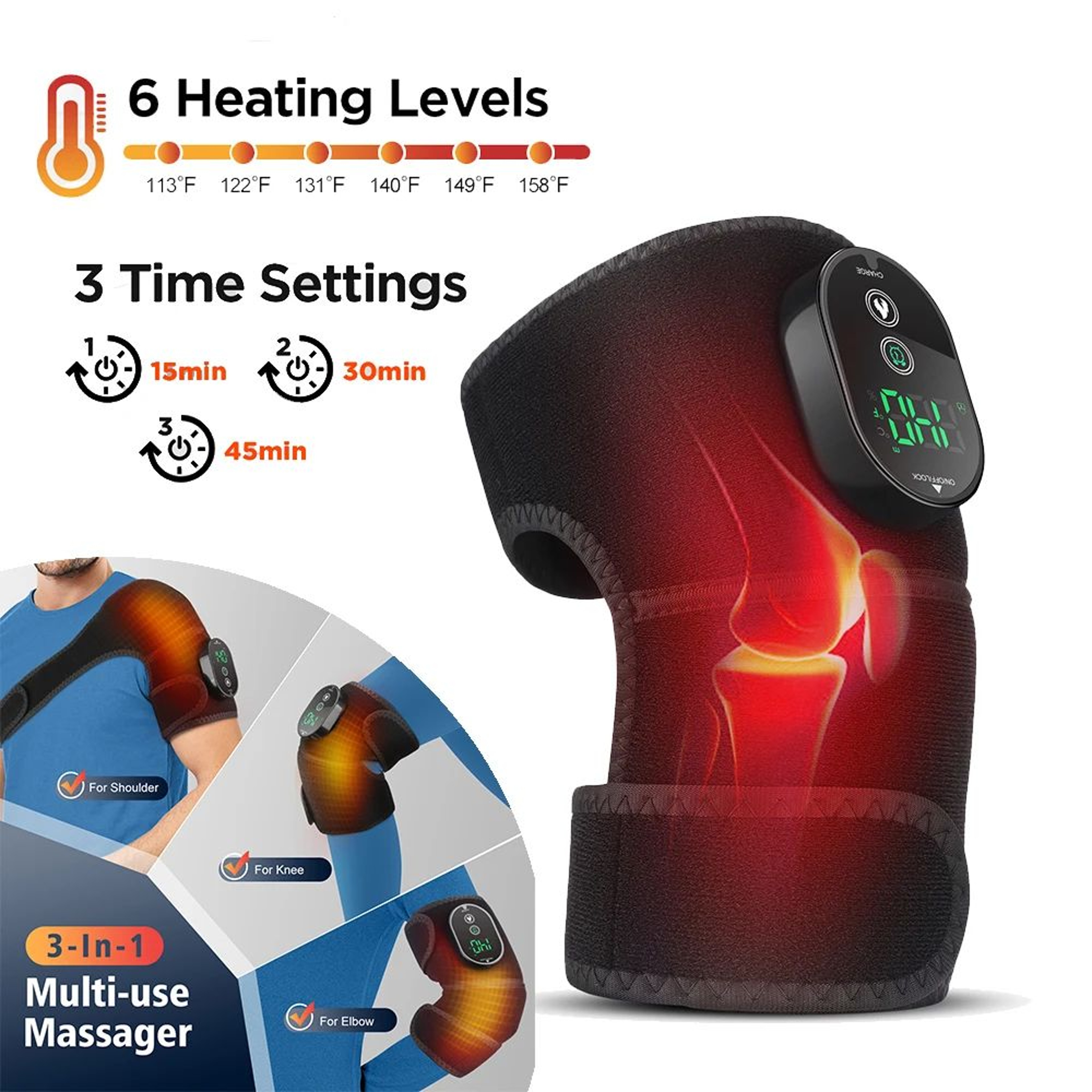 3 In 1 Heated Joint Brace For Knee Shoulder And Elbow 13