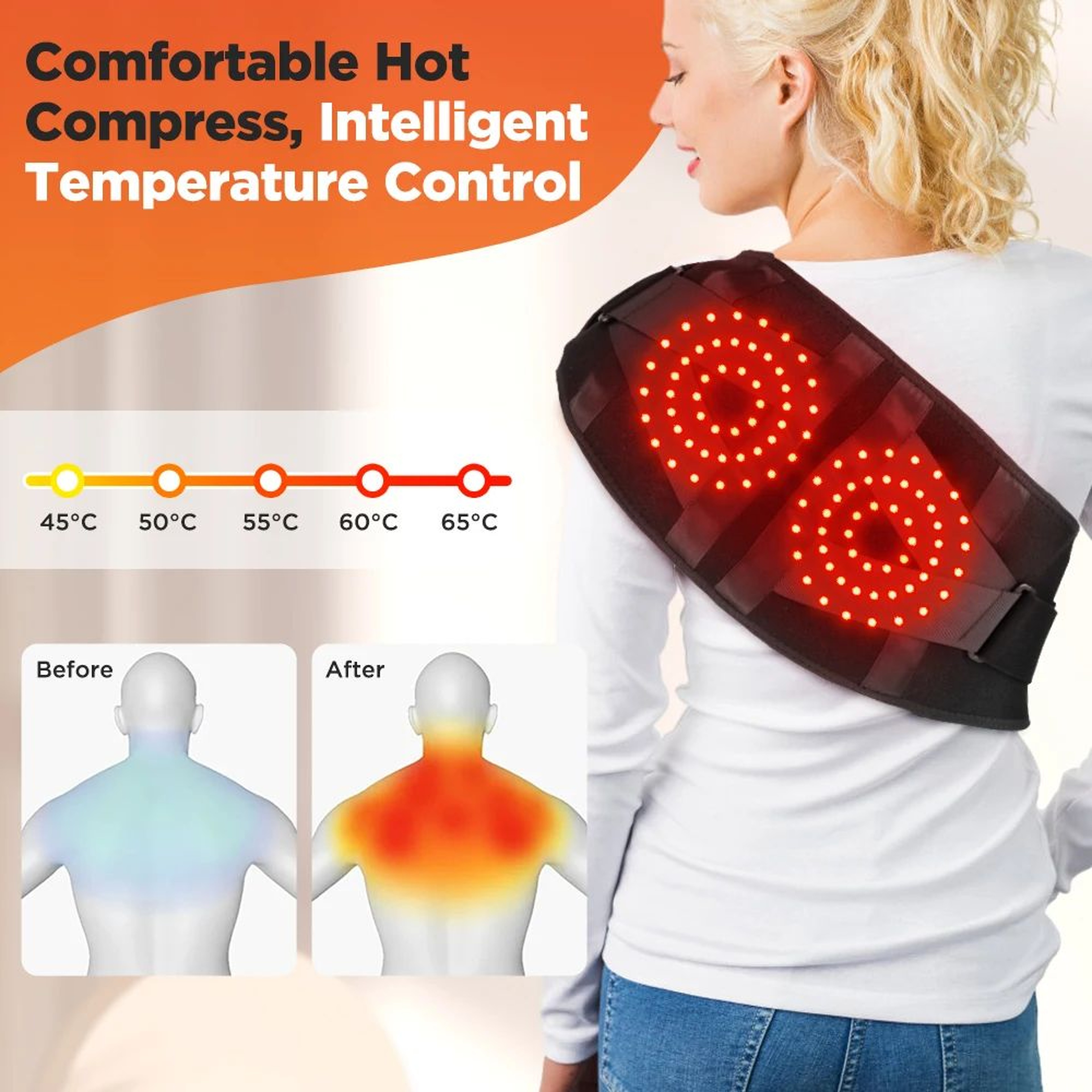 Cordless Red Light Heated Massage Waist Belt 1