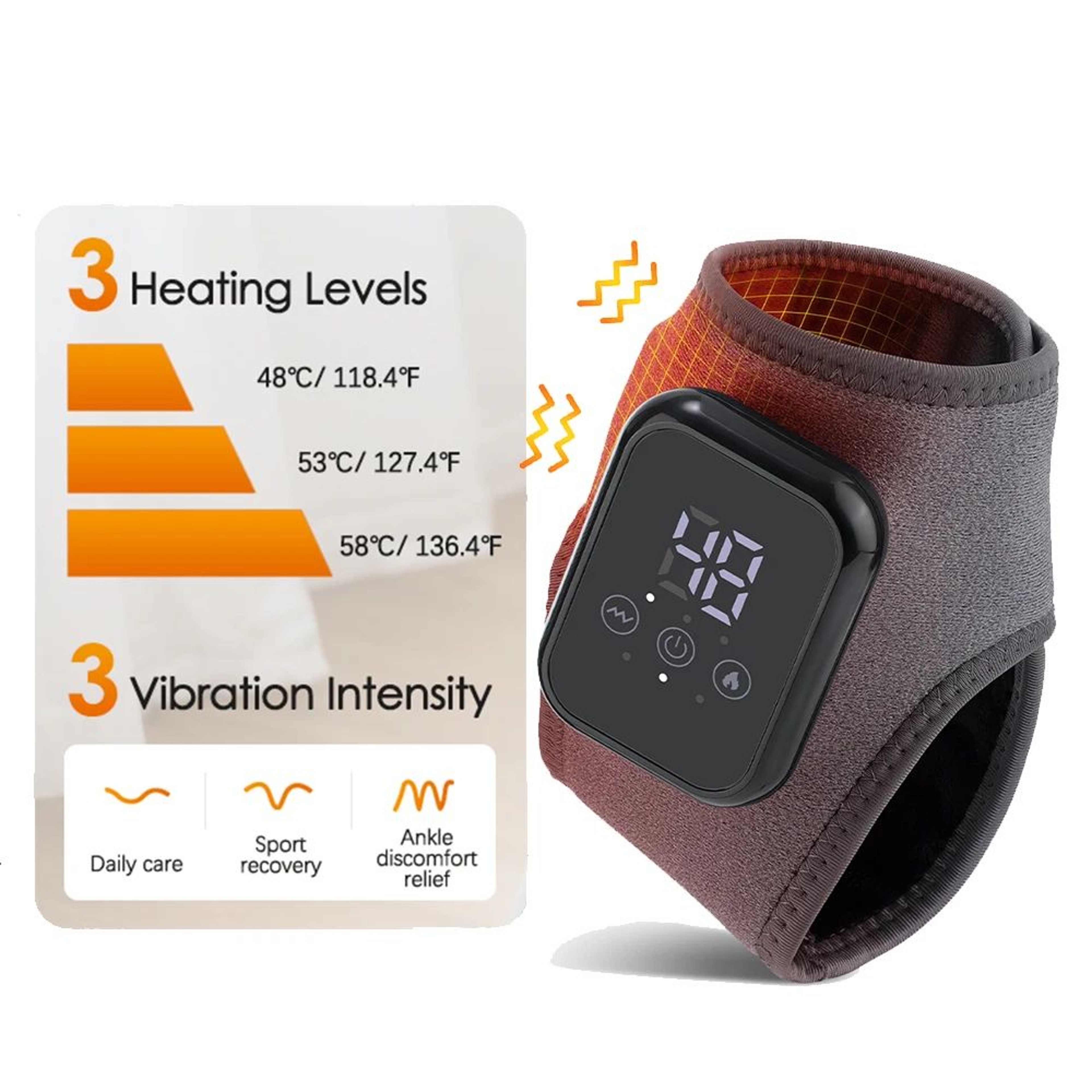 Cordless Heated Ankle Brace With Vibration Massage 7