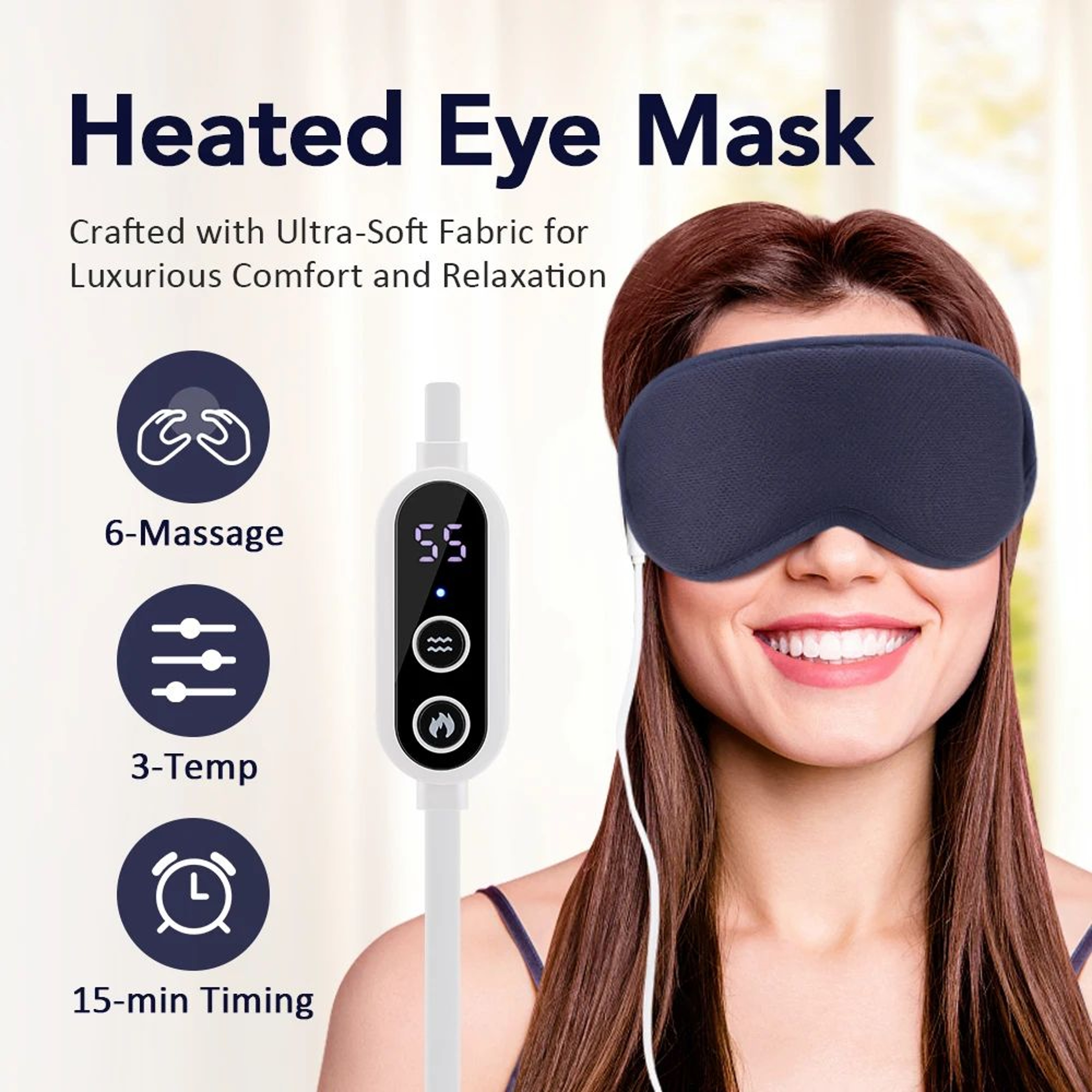 USB Heated Eye Massager Sleep Mask With Vibration 6