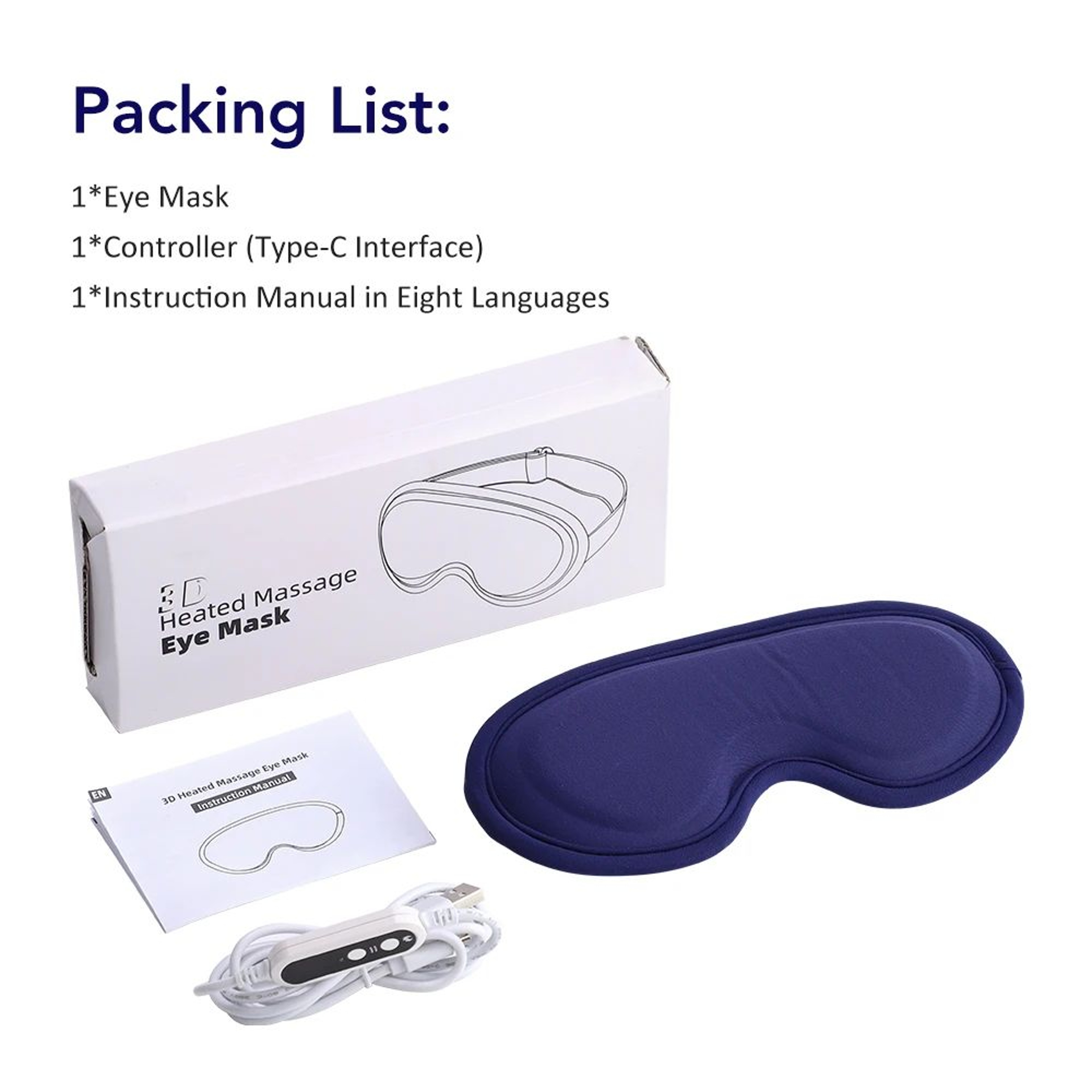 USB Heated Eye Massager Sleep Mask With Vibration 14