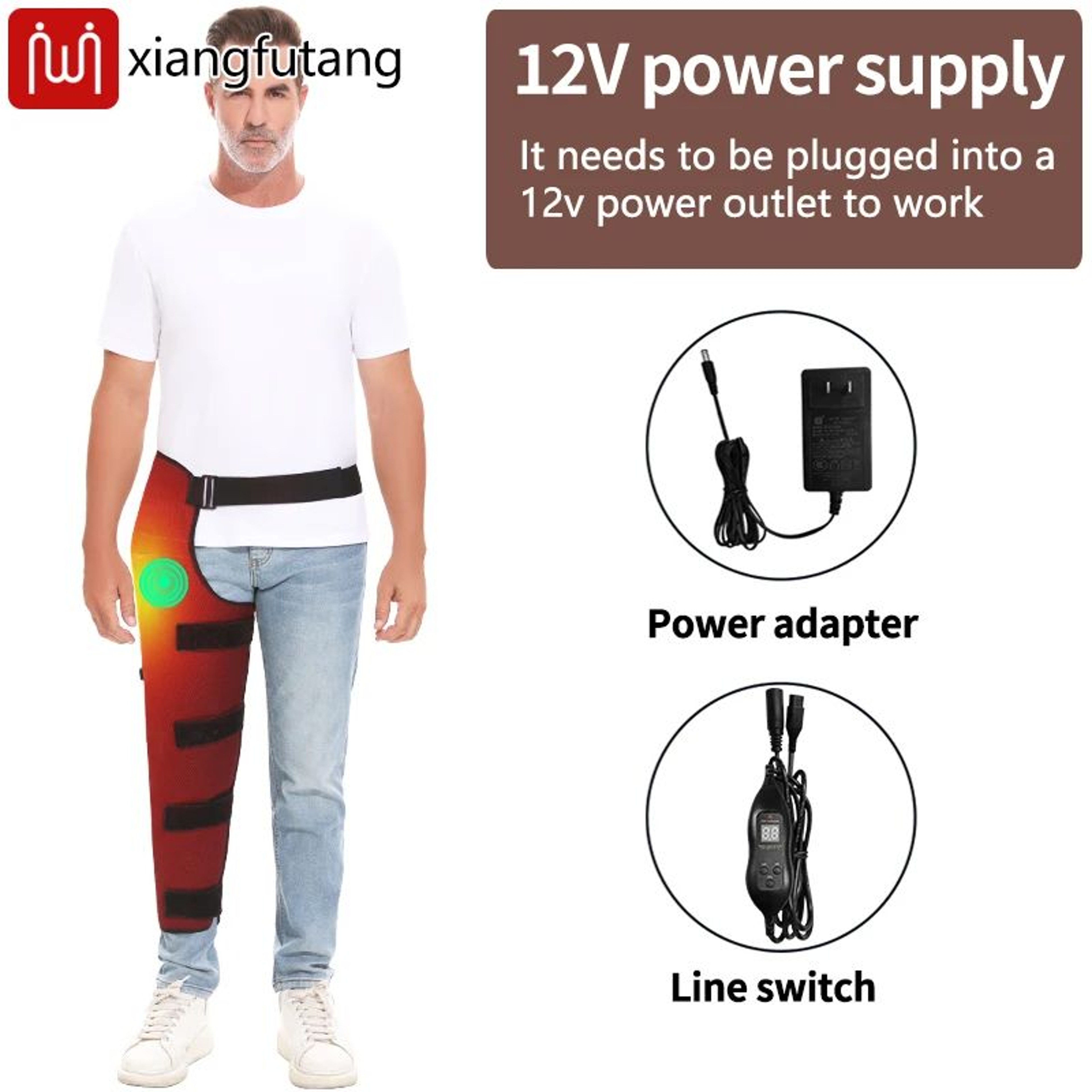 Electric Heated Leg Wrap With Vibration Massager 1