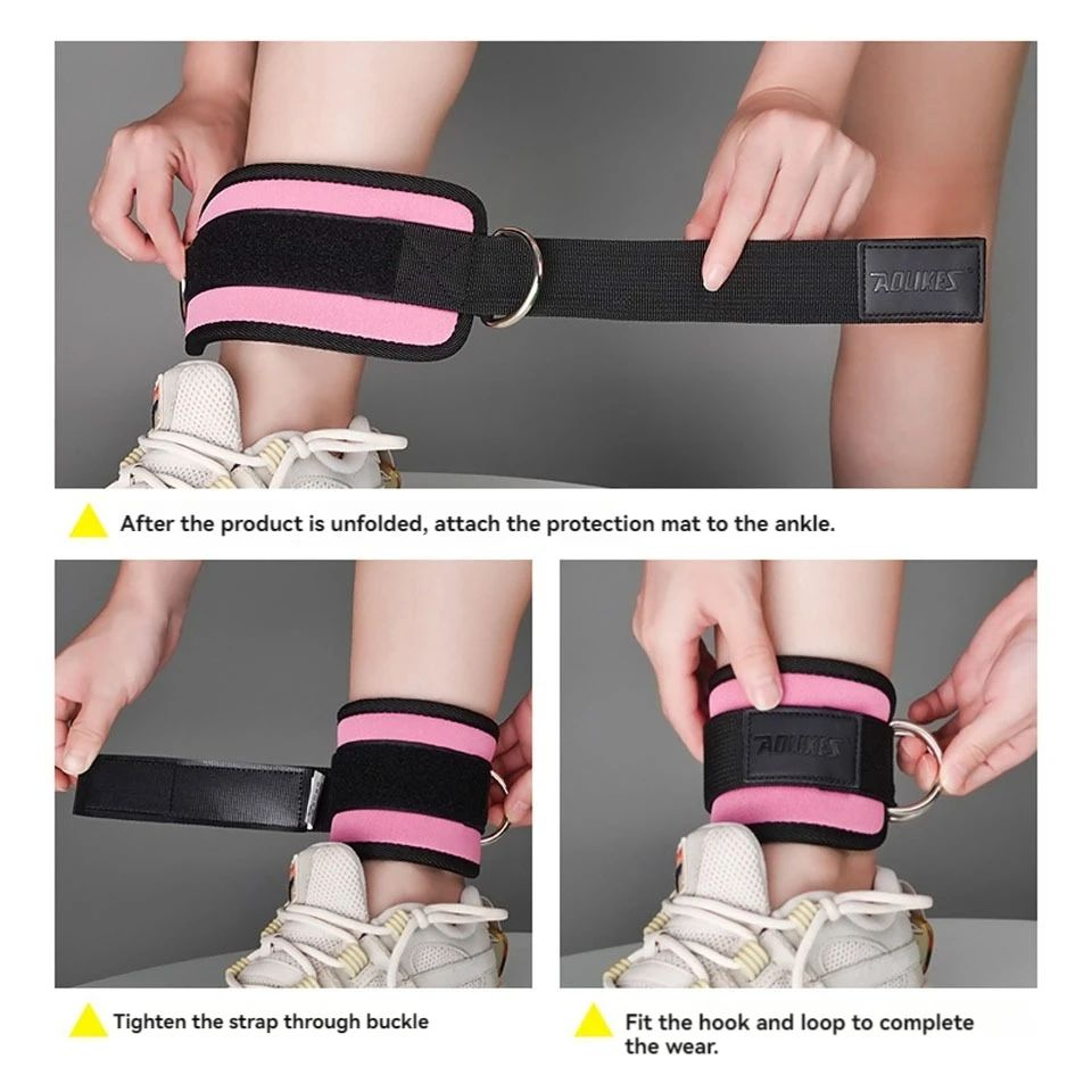 AOLIKES Padded Ankle Straps For Cable Machine Glute Workouts 3