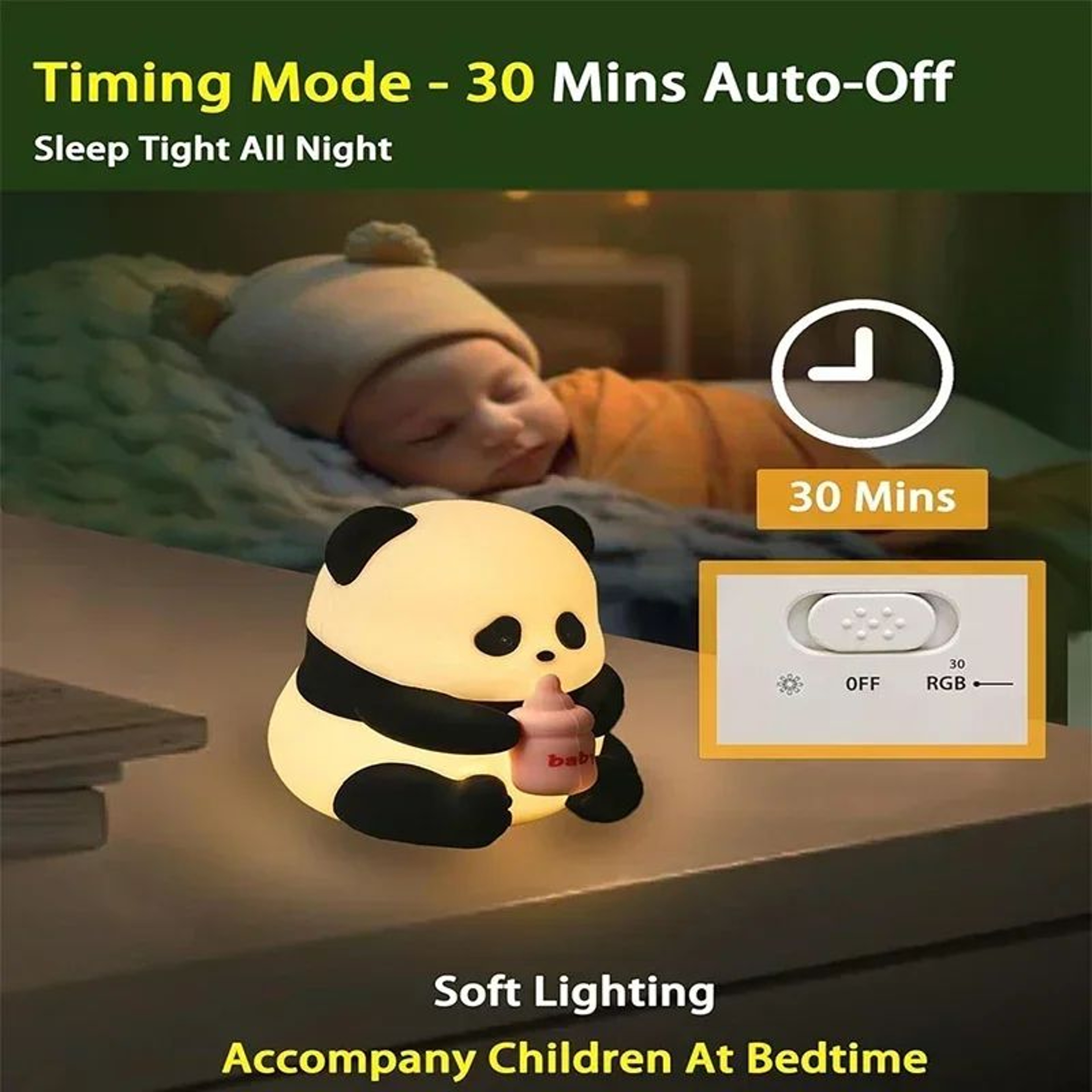 Rechargeable Silicone Panda LED Night Light 3