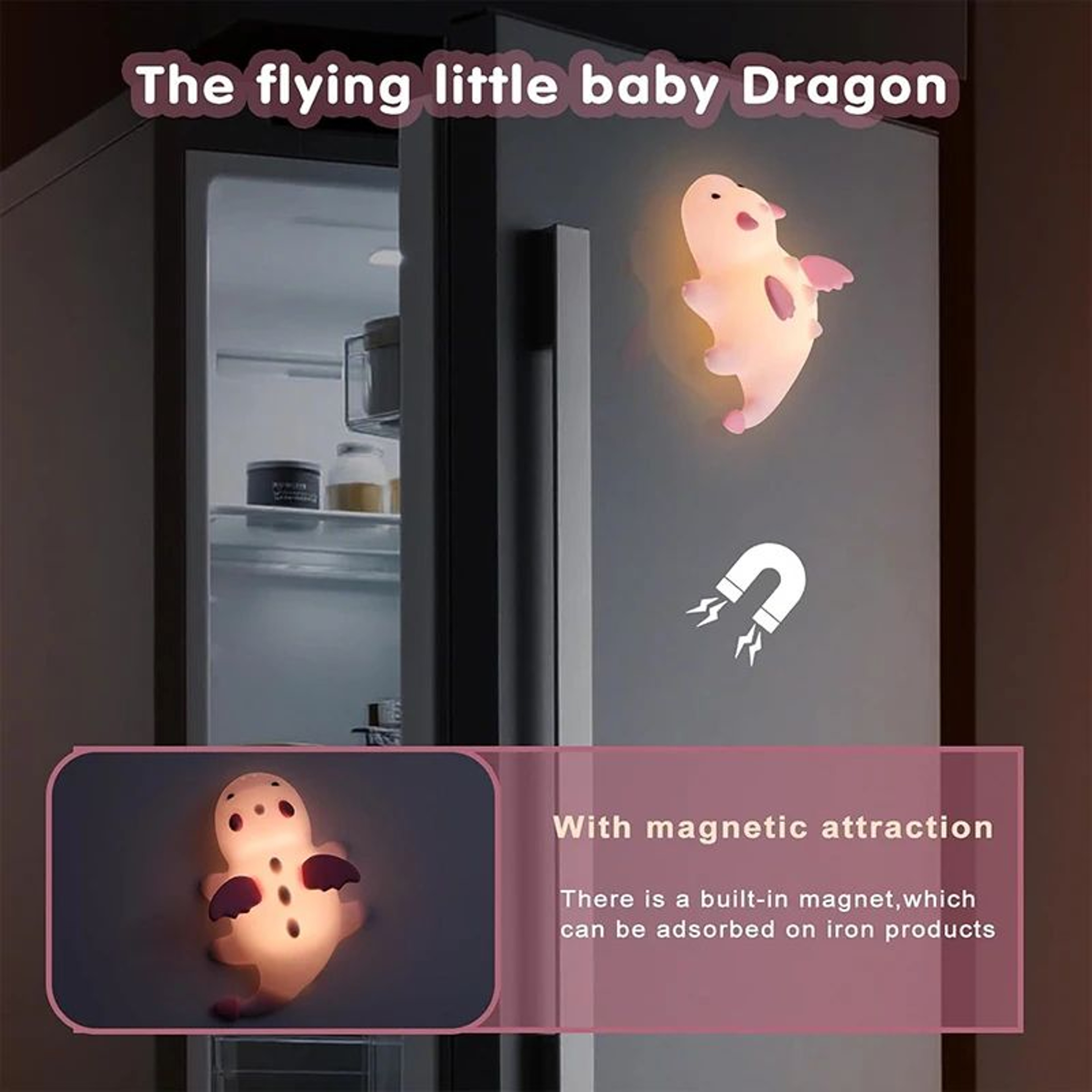 Milk Dragon Silicone Night Light Rechargeable Dimmable Lamp 4