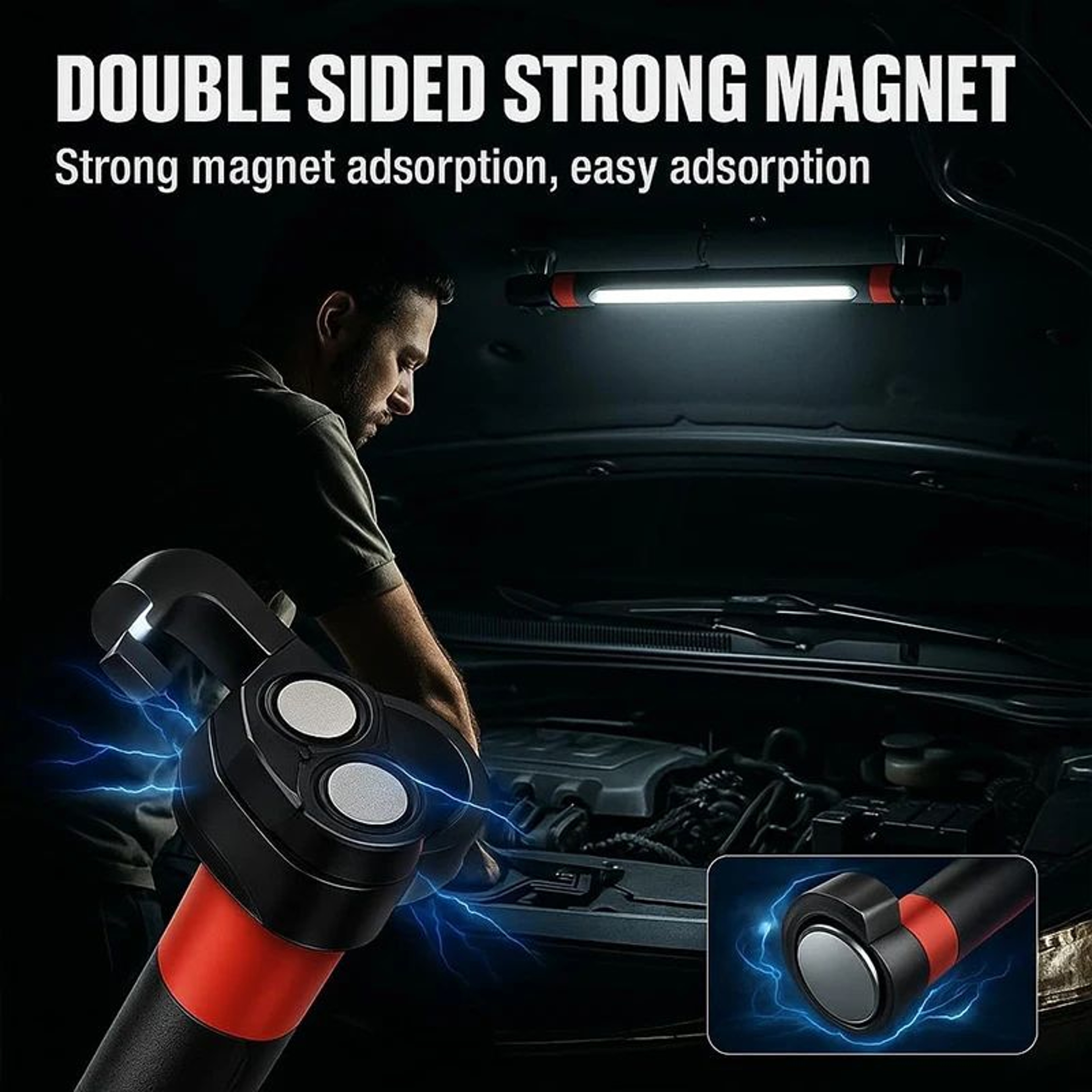 Magnetic Rechargeable LED Work Light With Hook Portable Inspection Lamp 2