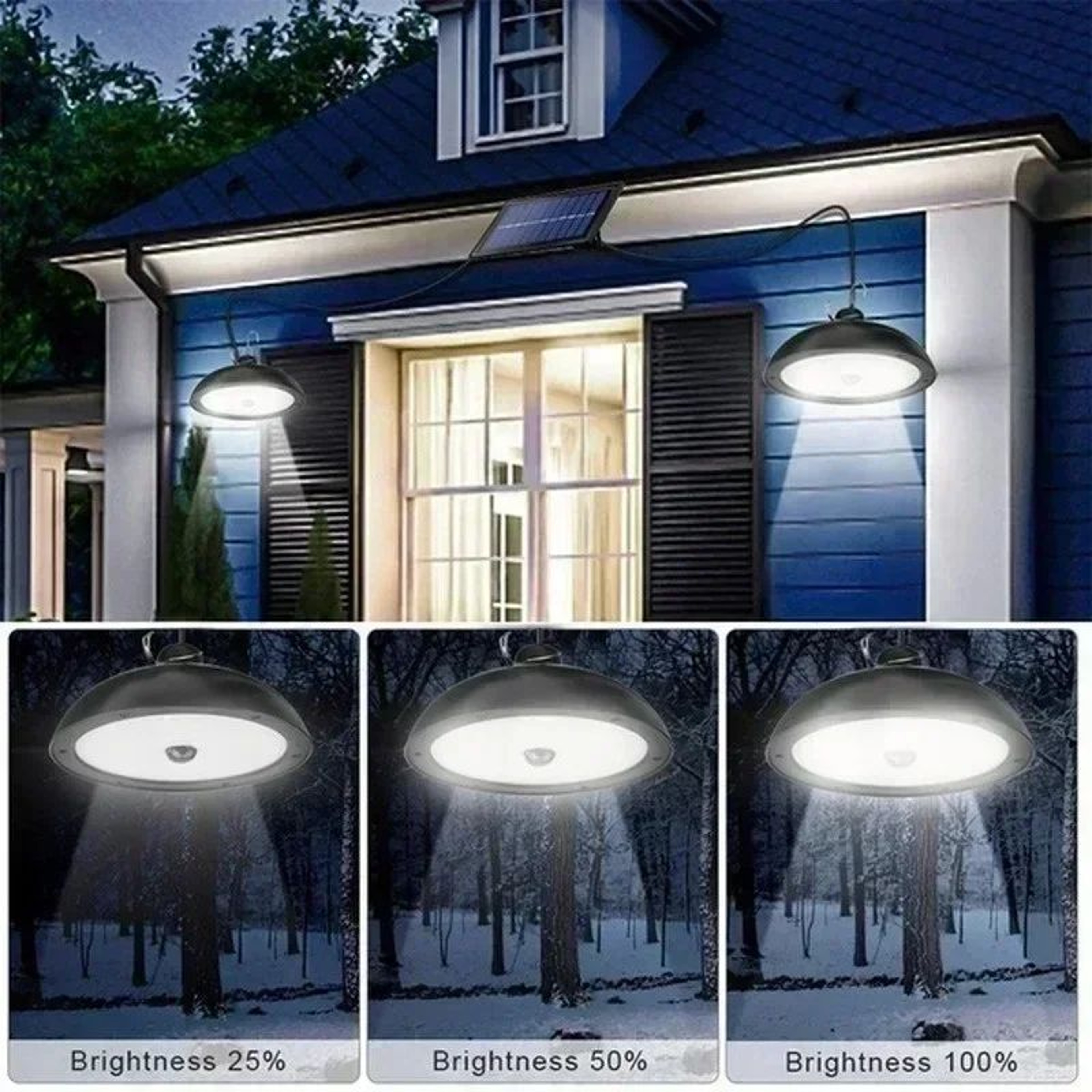 Solar LED Pendant Light Waterproof Hanging Lamp With Remote Control 1