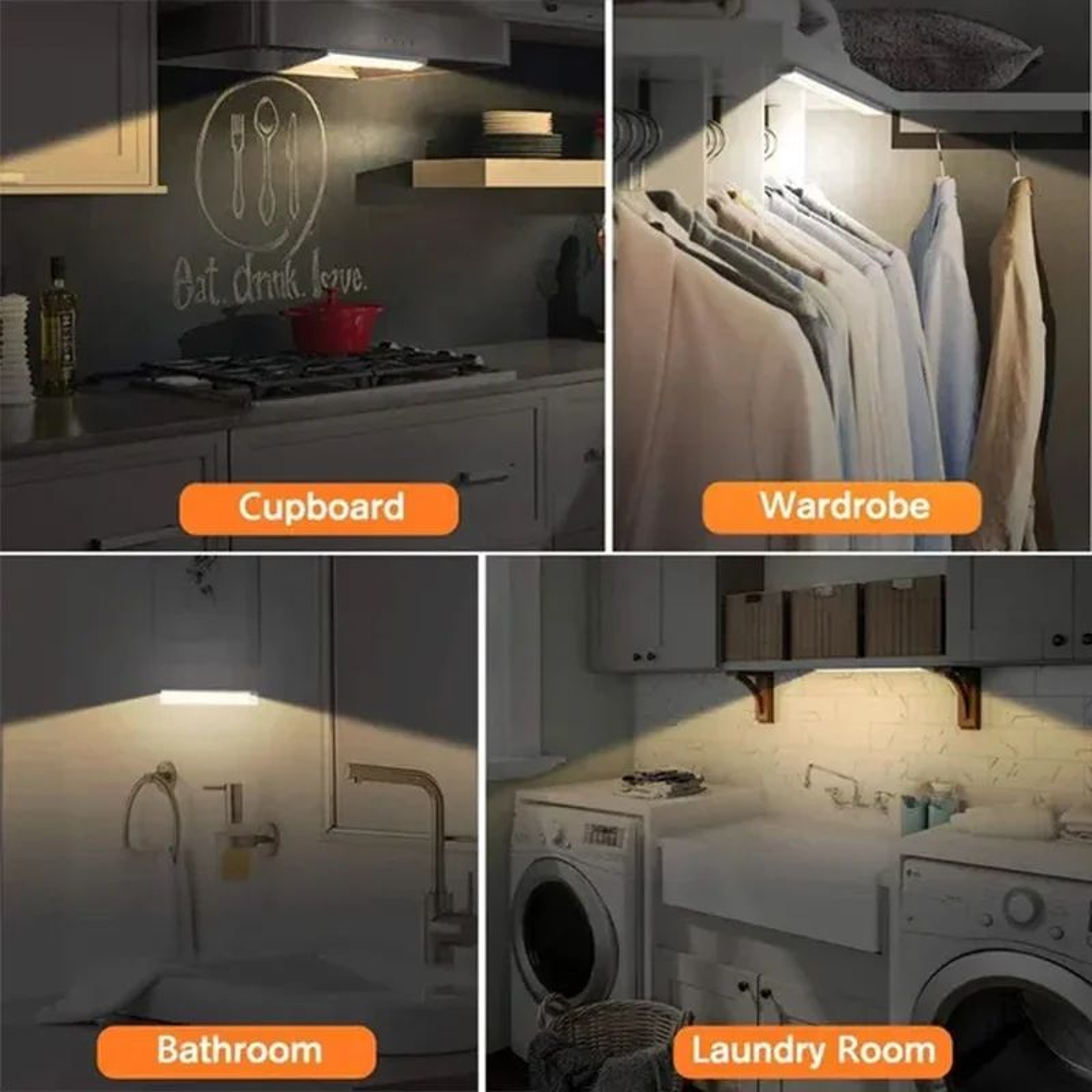 Rechargeable Motion Sensor Under Cabinet Light Dimmable LED Closet Lamp 5