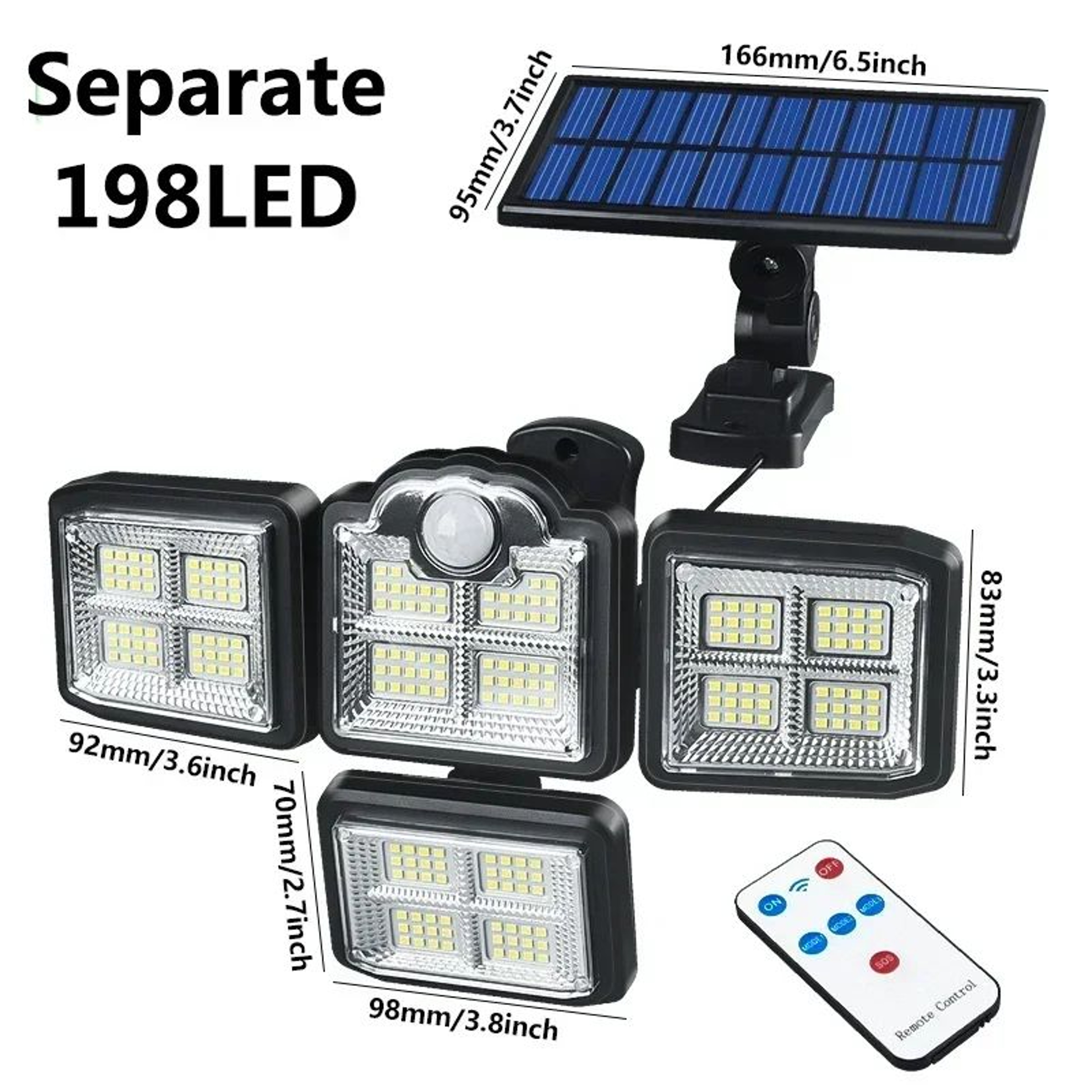 Adjustable Solar Motion Sensor Wall Light IP65 Waterproof LED Security Lamp 9
