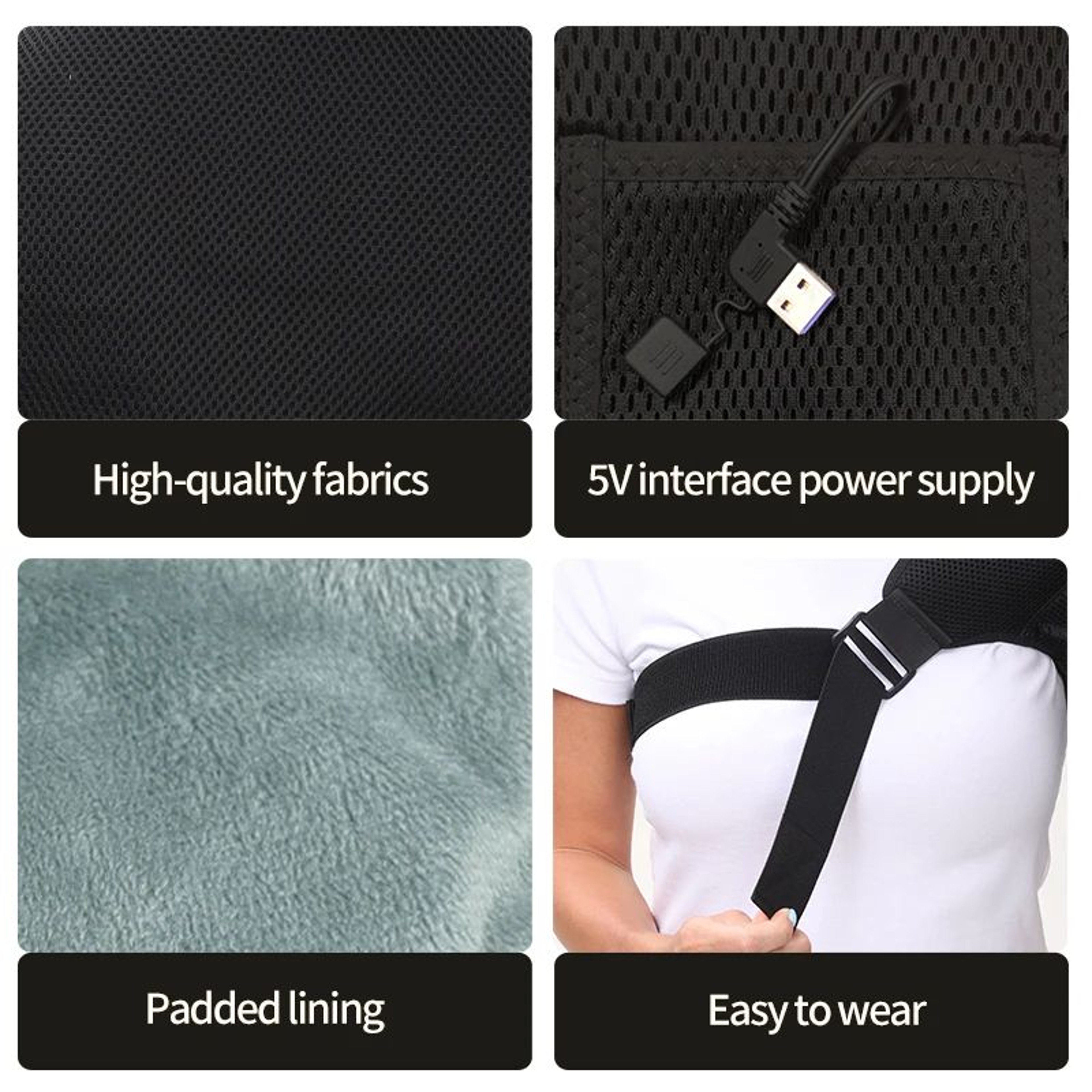Electric Heated Shoulder Brace With Massage And 3 Heat Levels 6