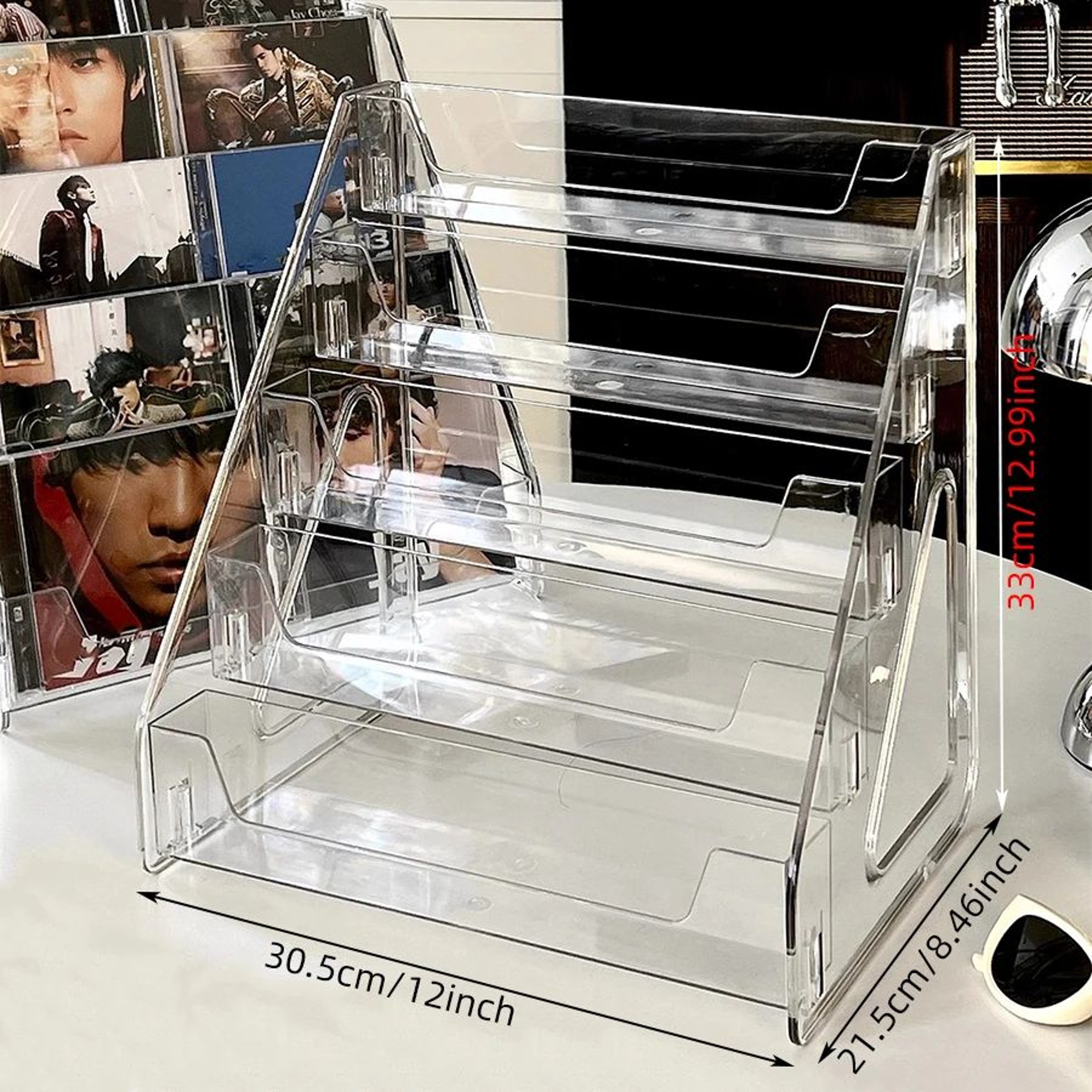 Transparent CD And Vinyl Record Display Storage Rack 5