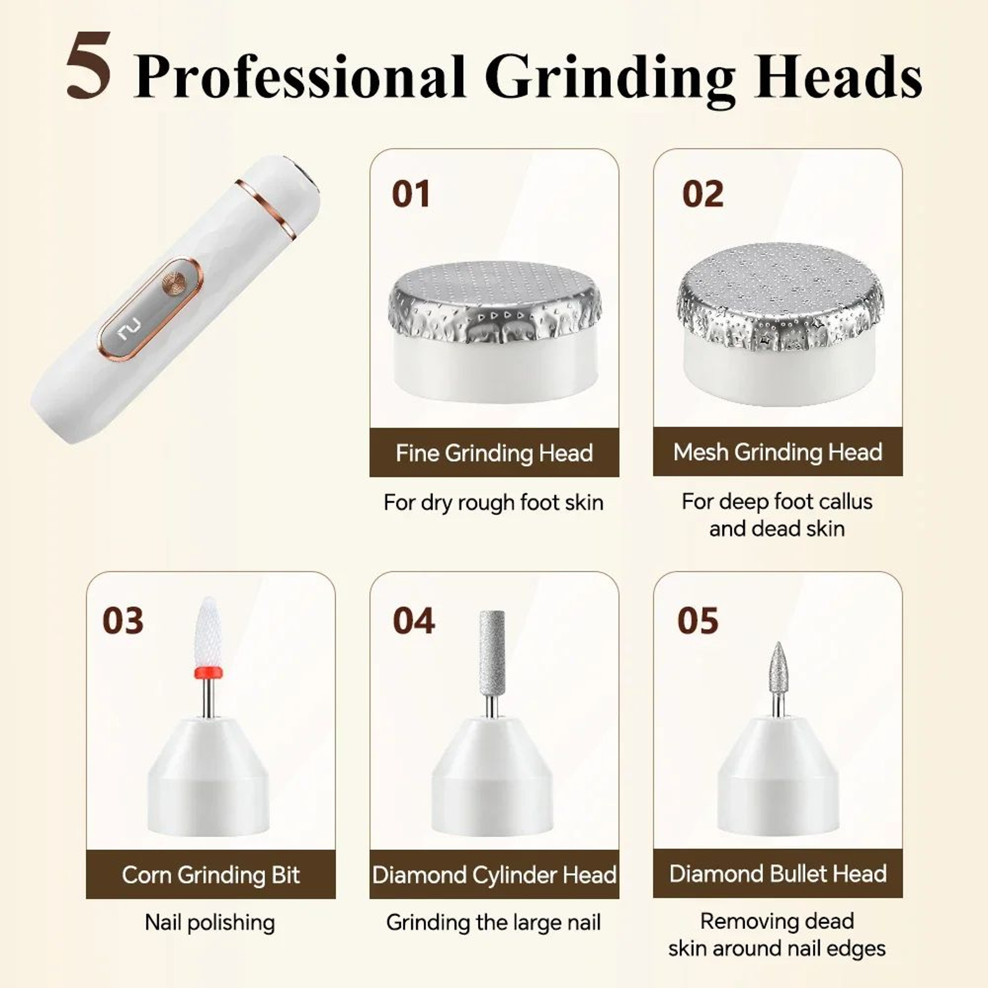 2 In 1 Cordless Electric Nail Drill And Foot Callus Remover Kit 1