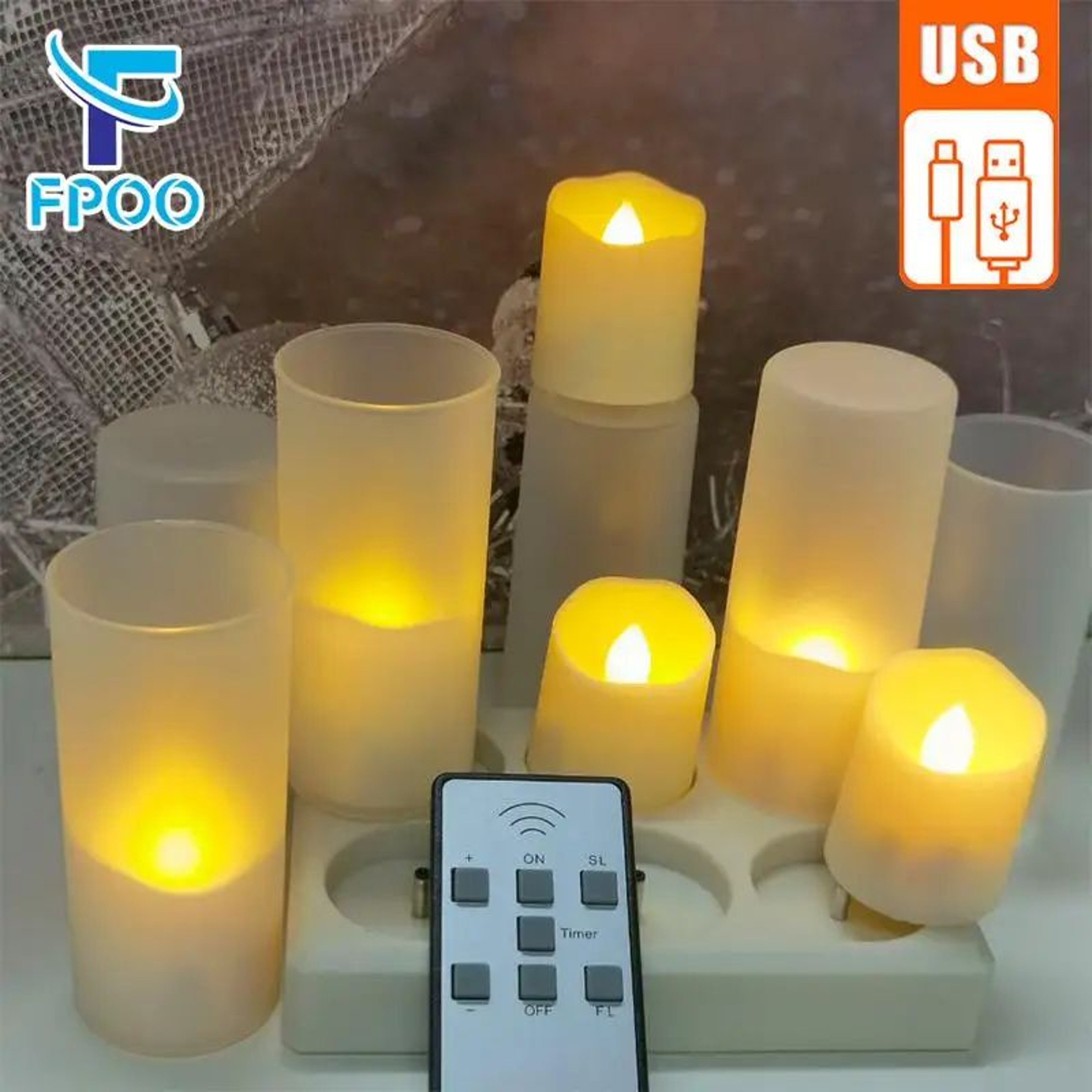 USB Rechargeable LED Flameless Candles With Remote And Timer 0