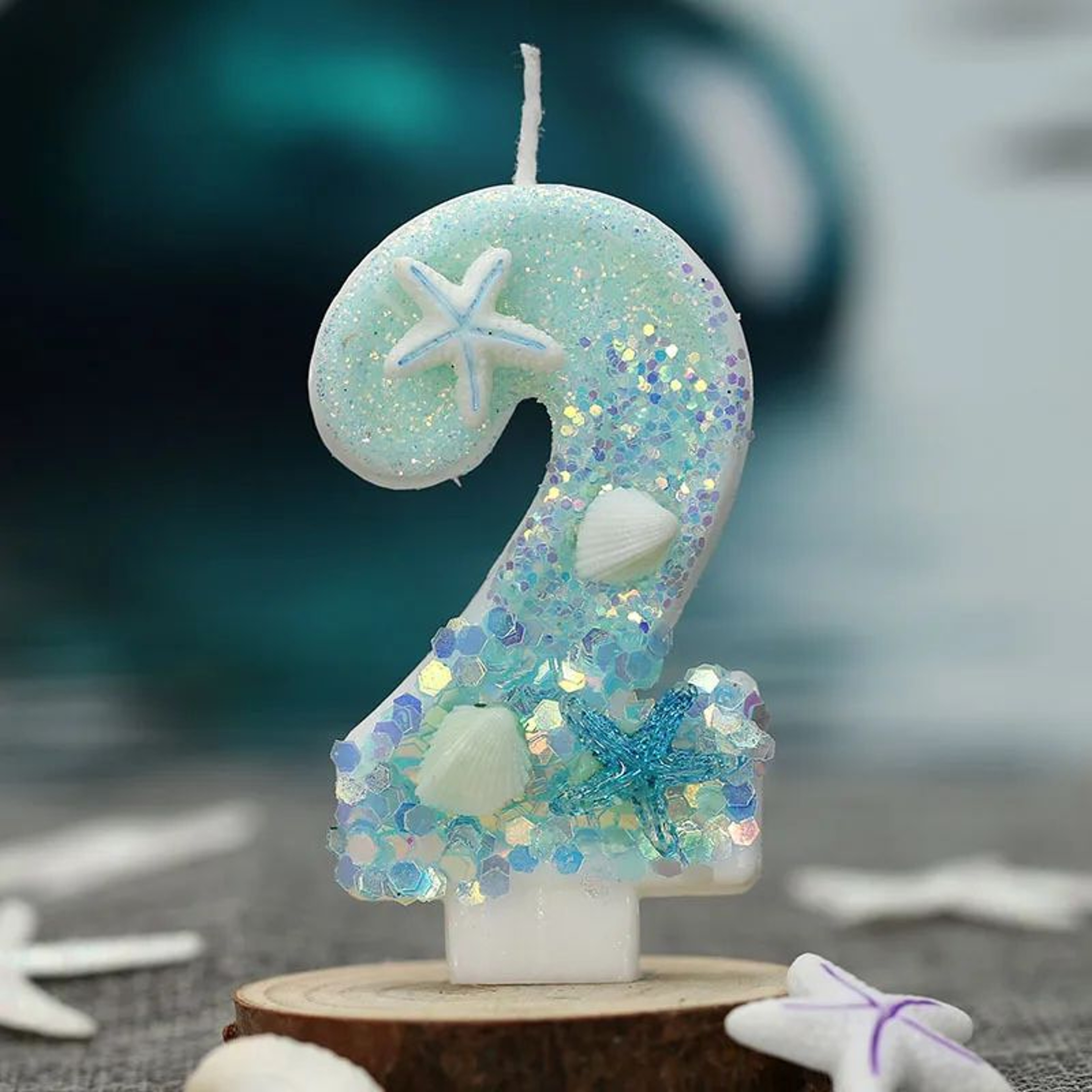 Ocean Beach Starfish Number Birthday Candle Decoration 5