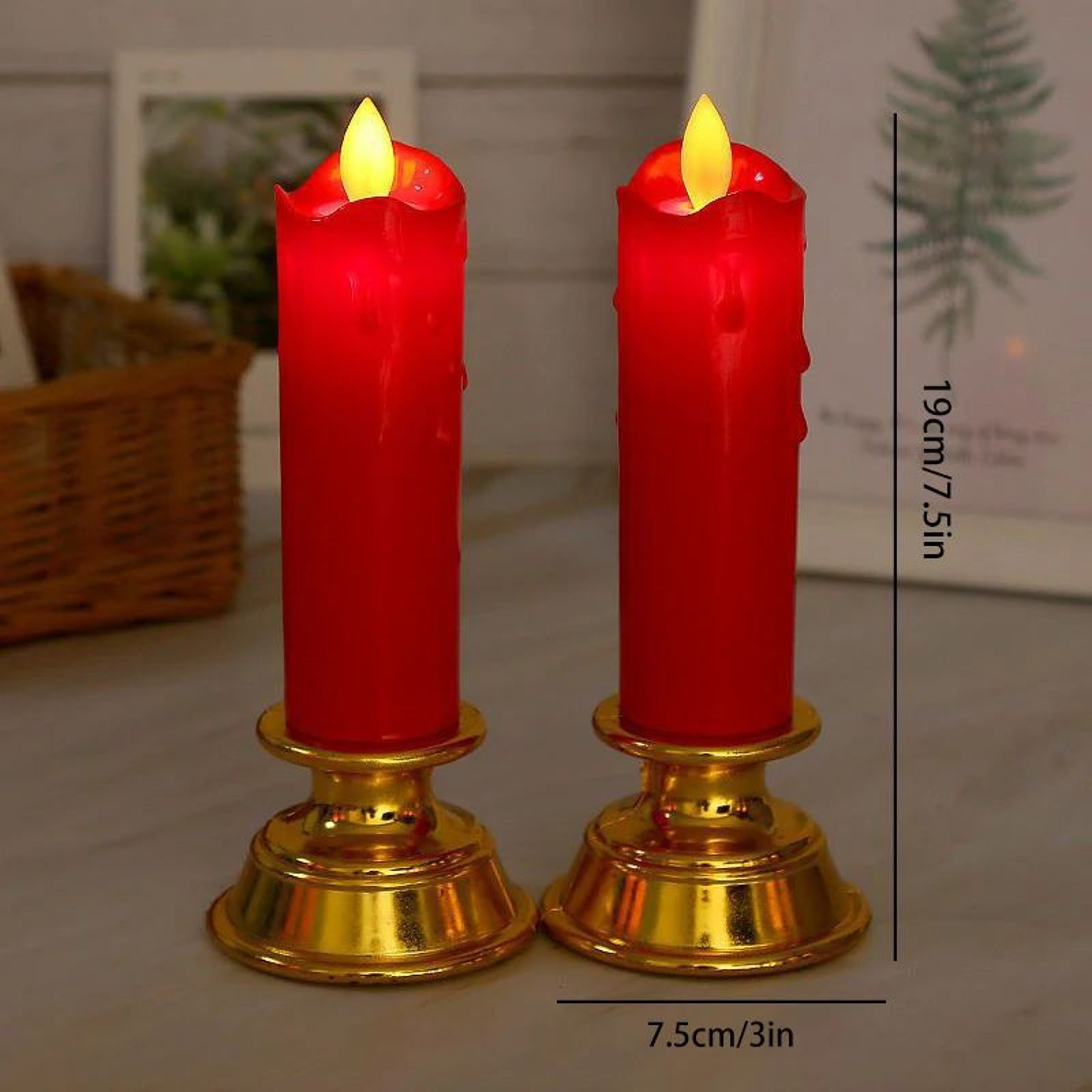 USB Plug In LED Flickering Flameless Candle Light 6