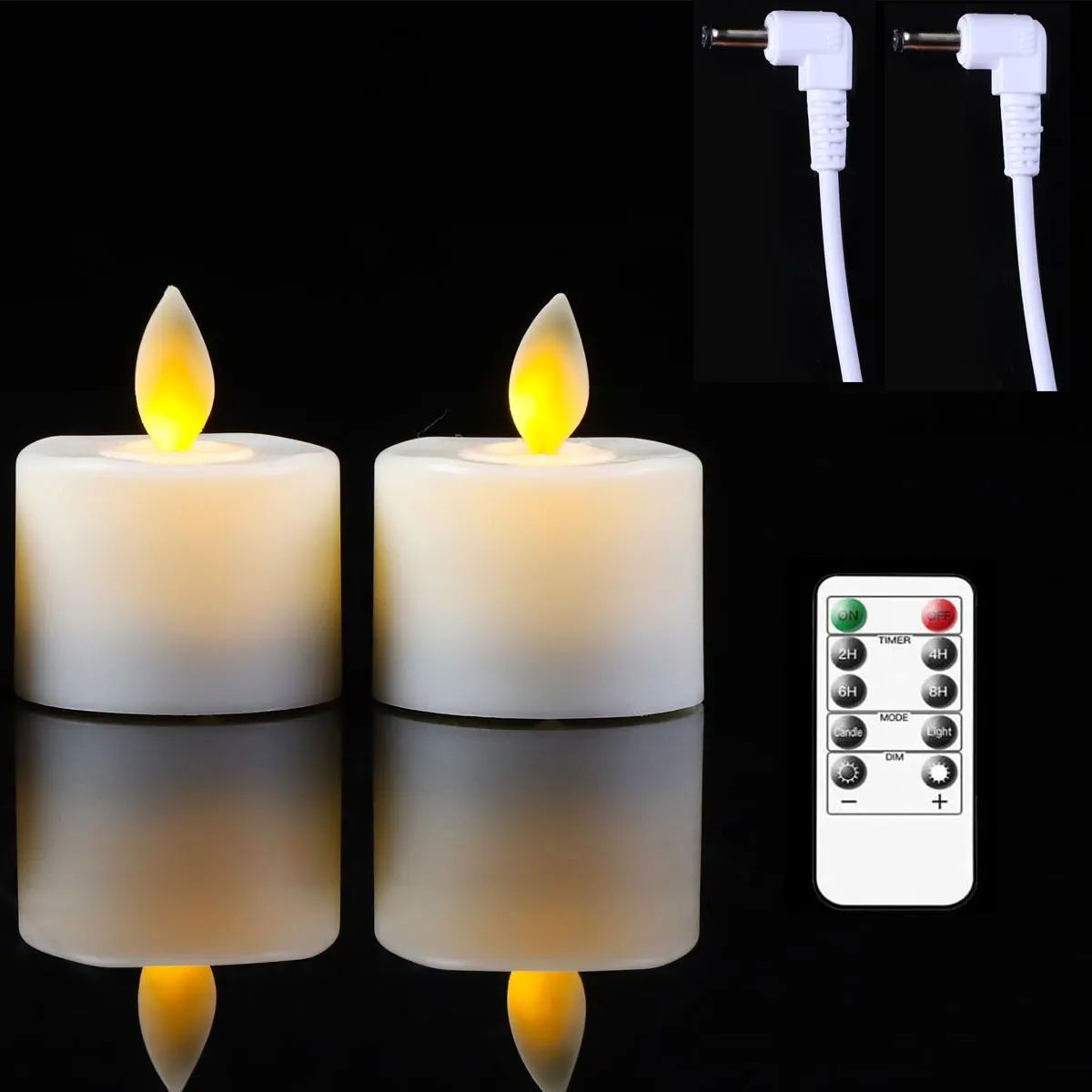 Rechargeable Moving Flame LED Tealight Candles With Remote Control 7