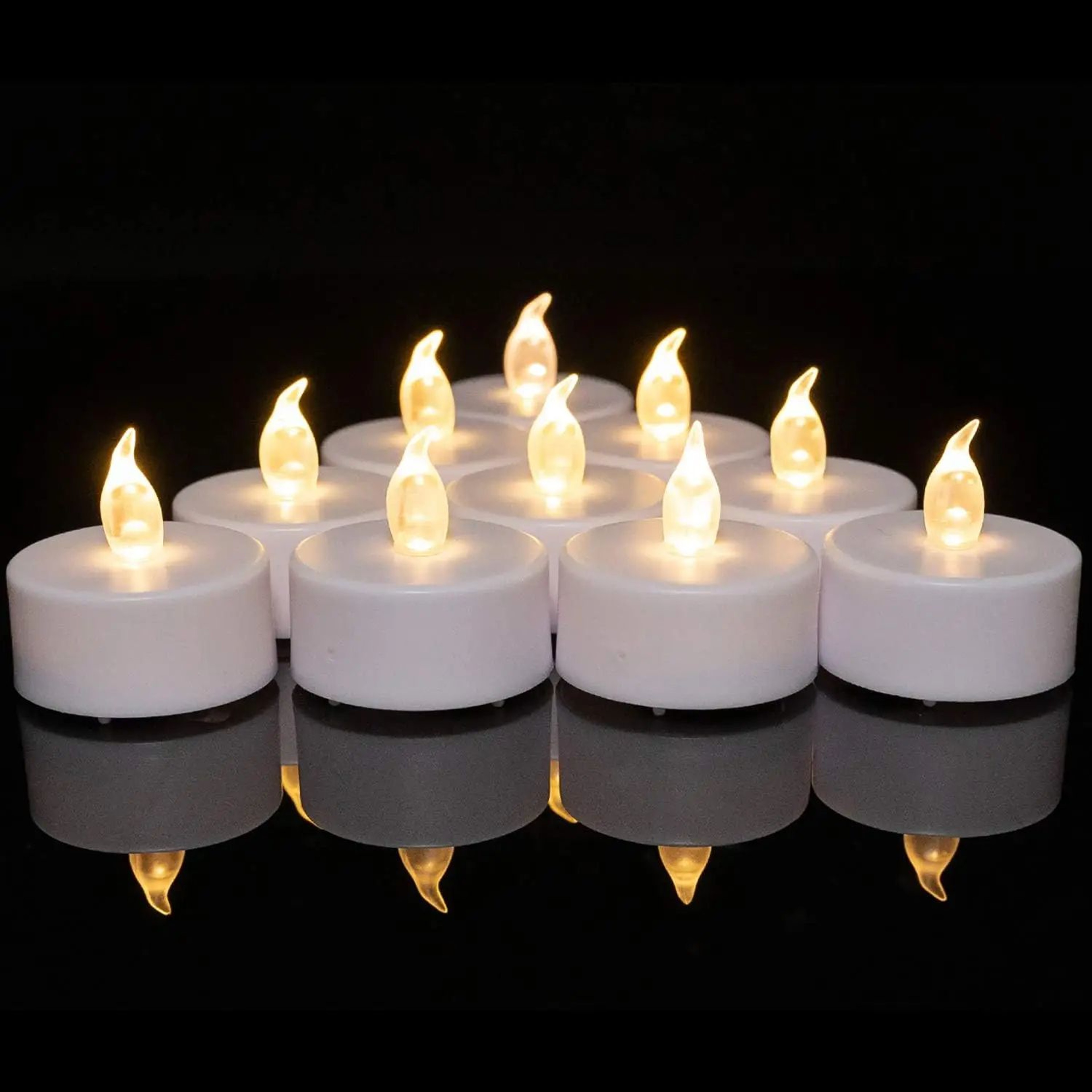 24 Piece Warm White Flameless LED Tealight Candles For Holiday And Party Decor 7