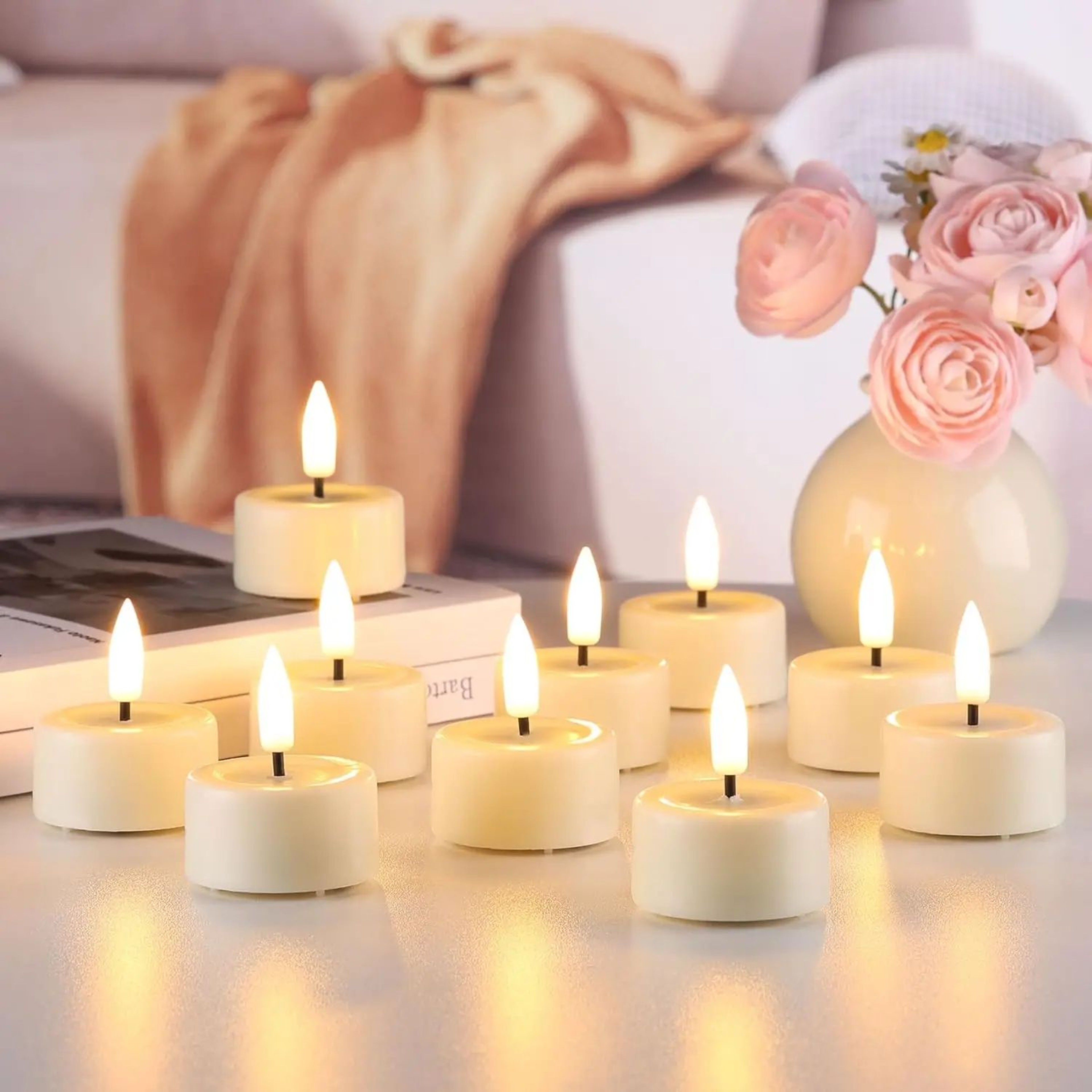 LED Flickering Flameless Tea Light Candles For Weddings And Party Decor 3