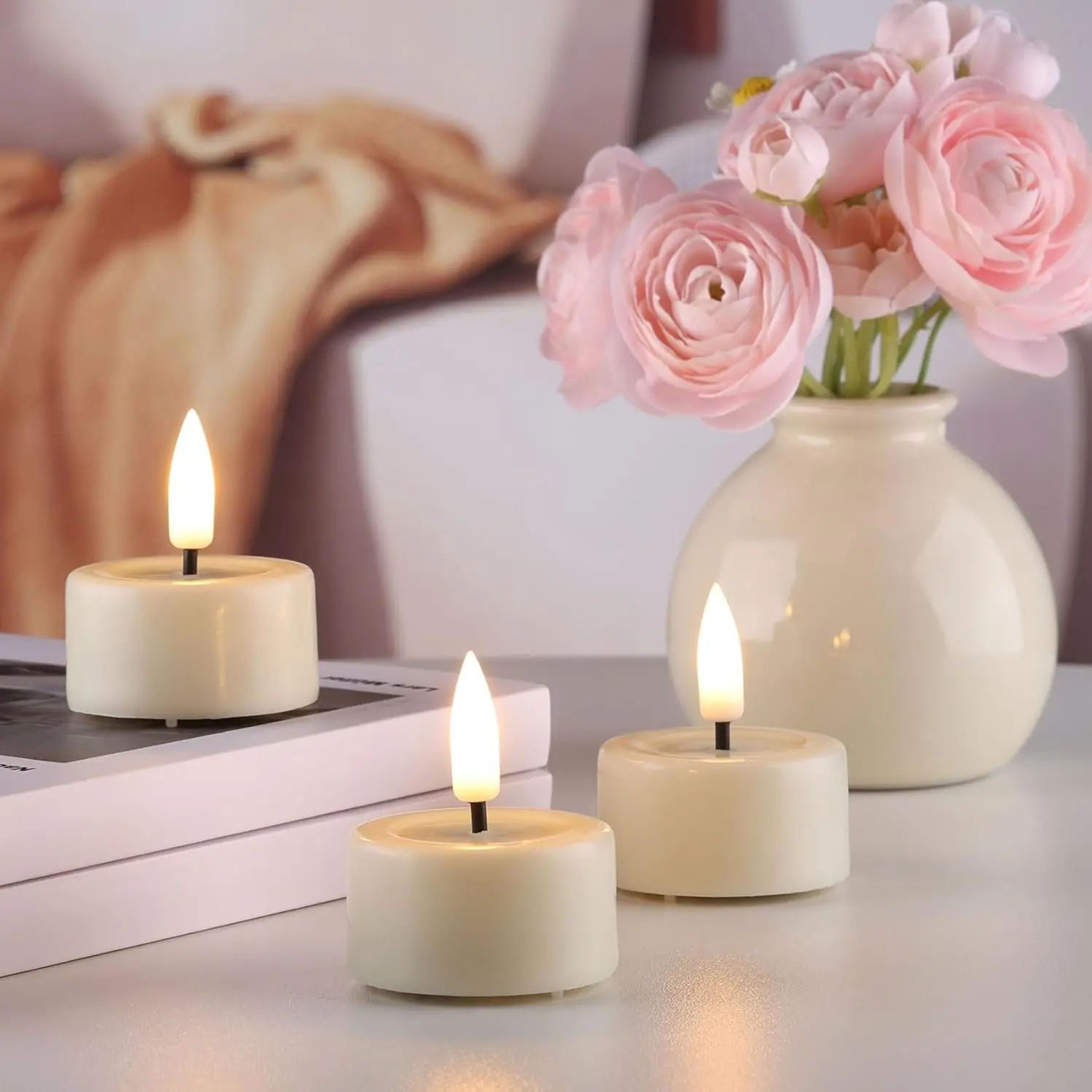 LED Flickering Flameless Tea Light Candles For Weddings And Party Decor 4
