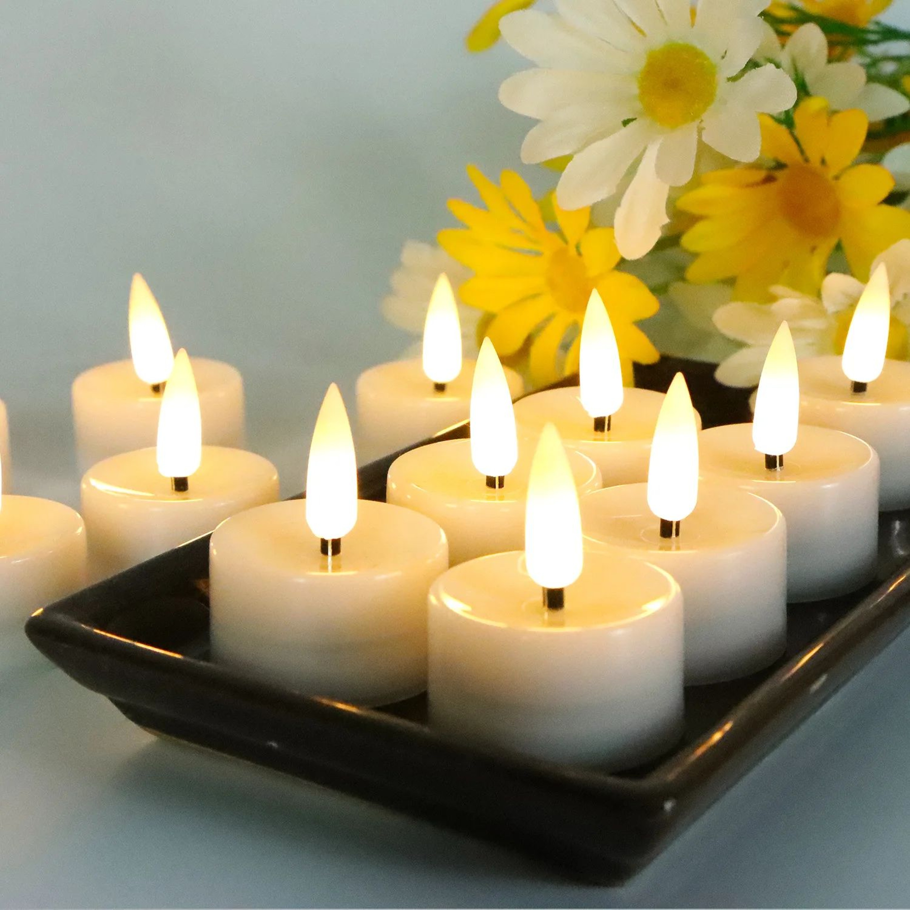 LED Flickering Flameless Tea Light Candles For Weddings And Party Decor 7