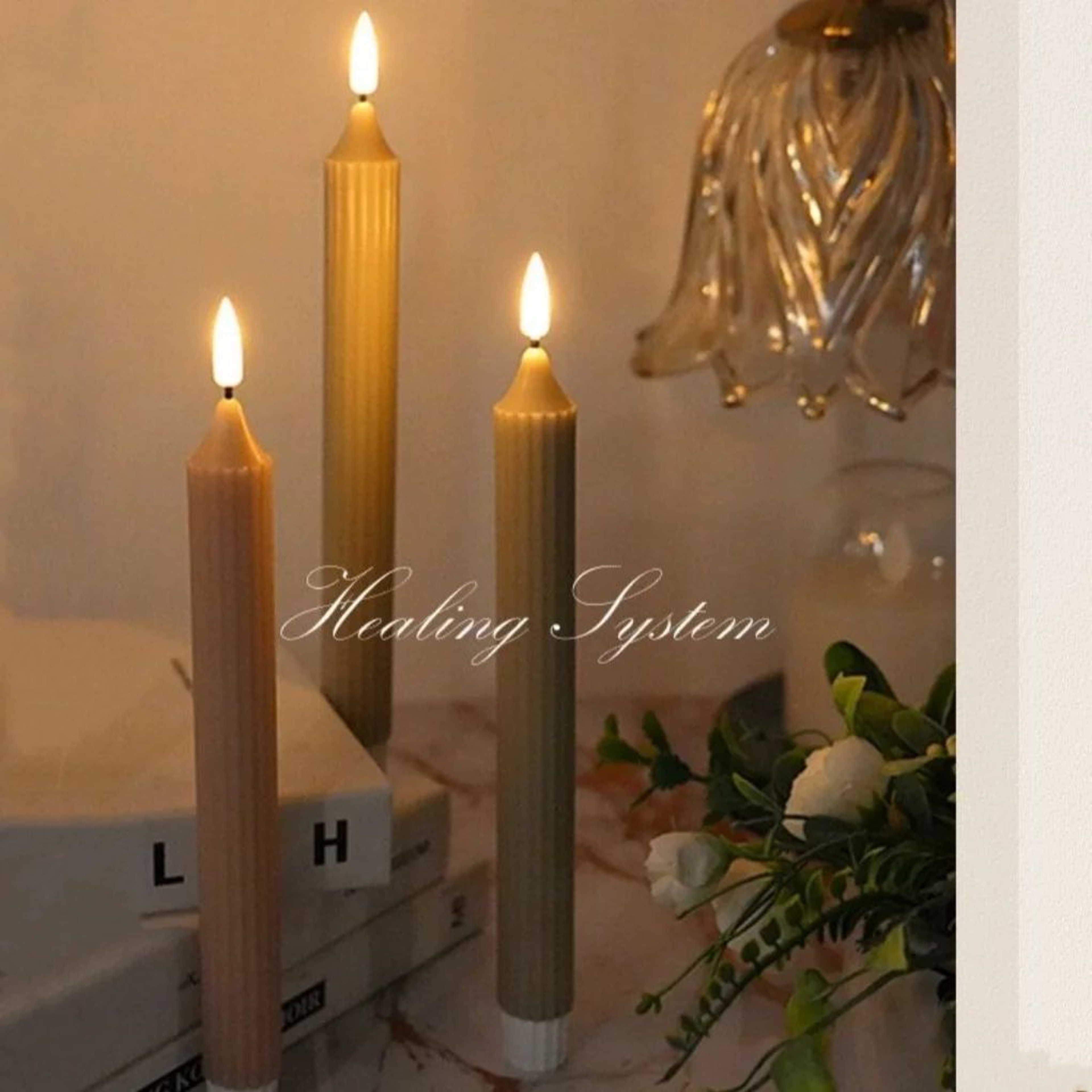 LED Flameless Taper Candles With Remote Control And 3D Flickering Wick 4