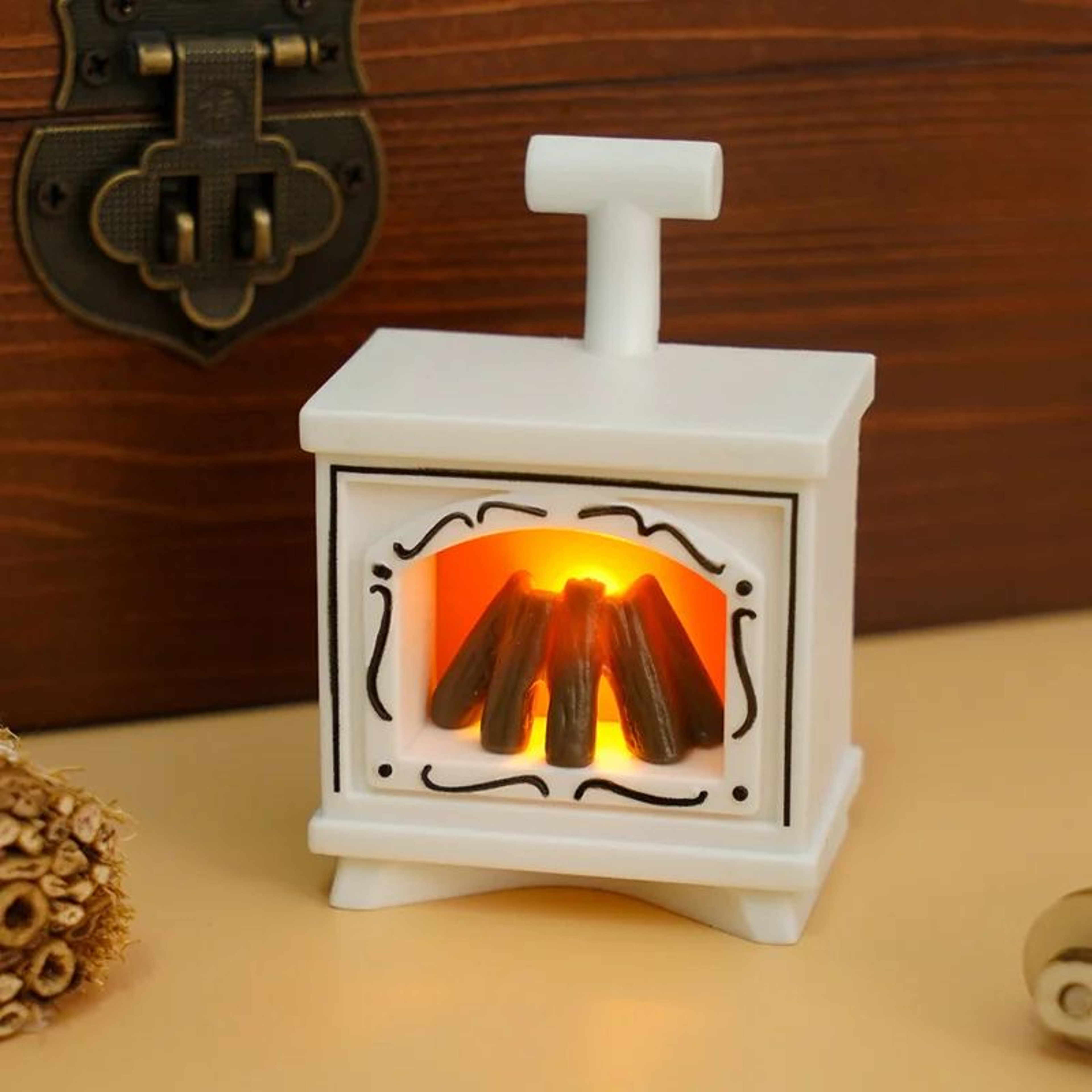 Retro LED Fireplace Flame Lantern Night Light 6