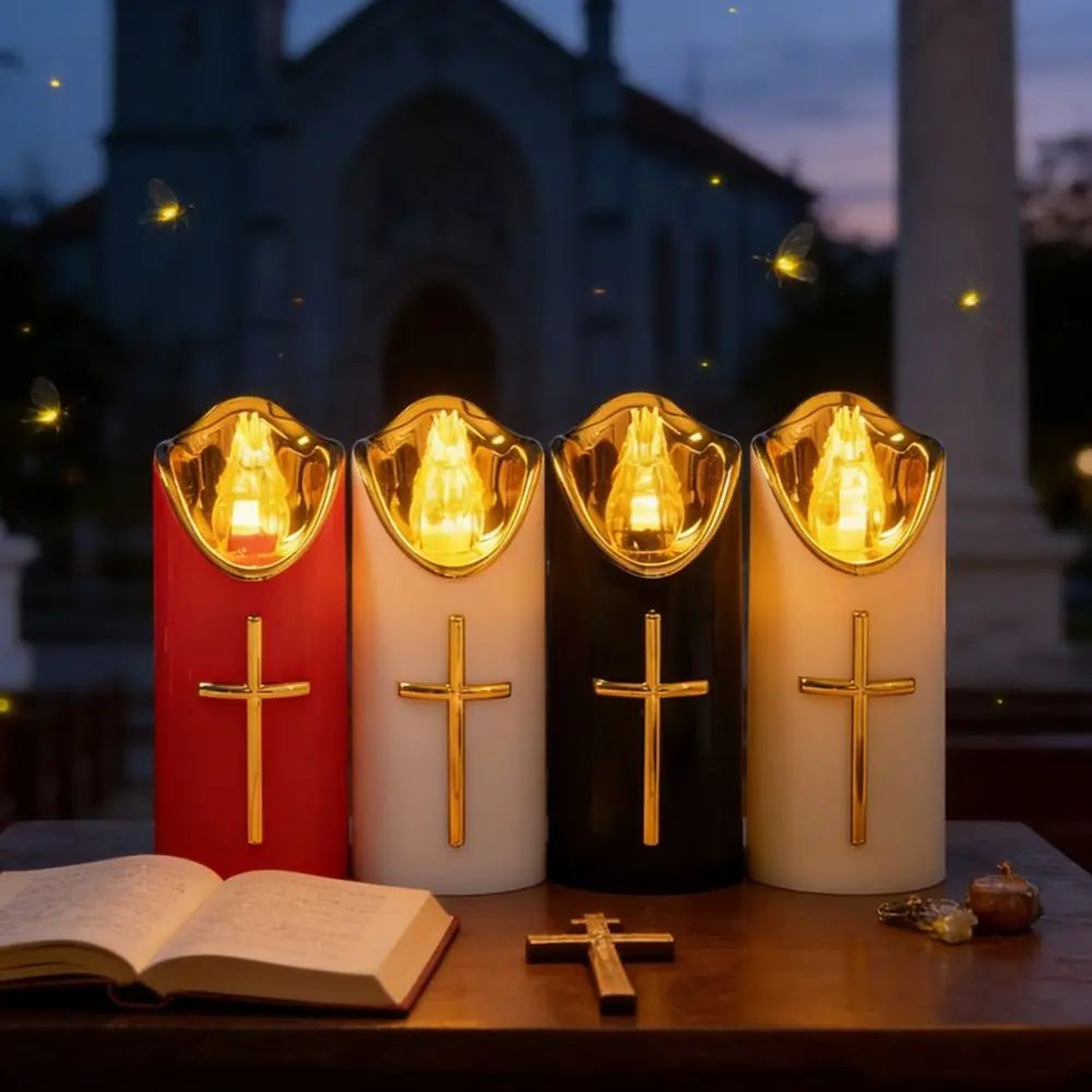 Reusable Christian Cross LED Flameless Candle 1