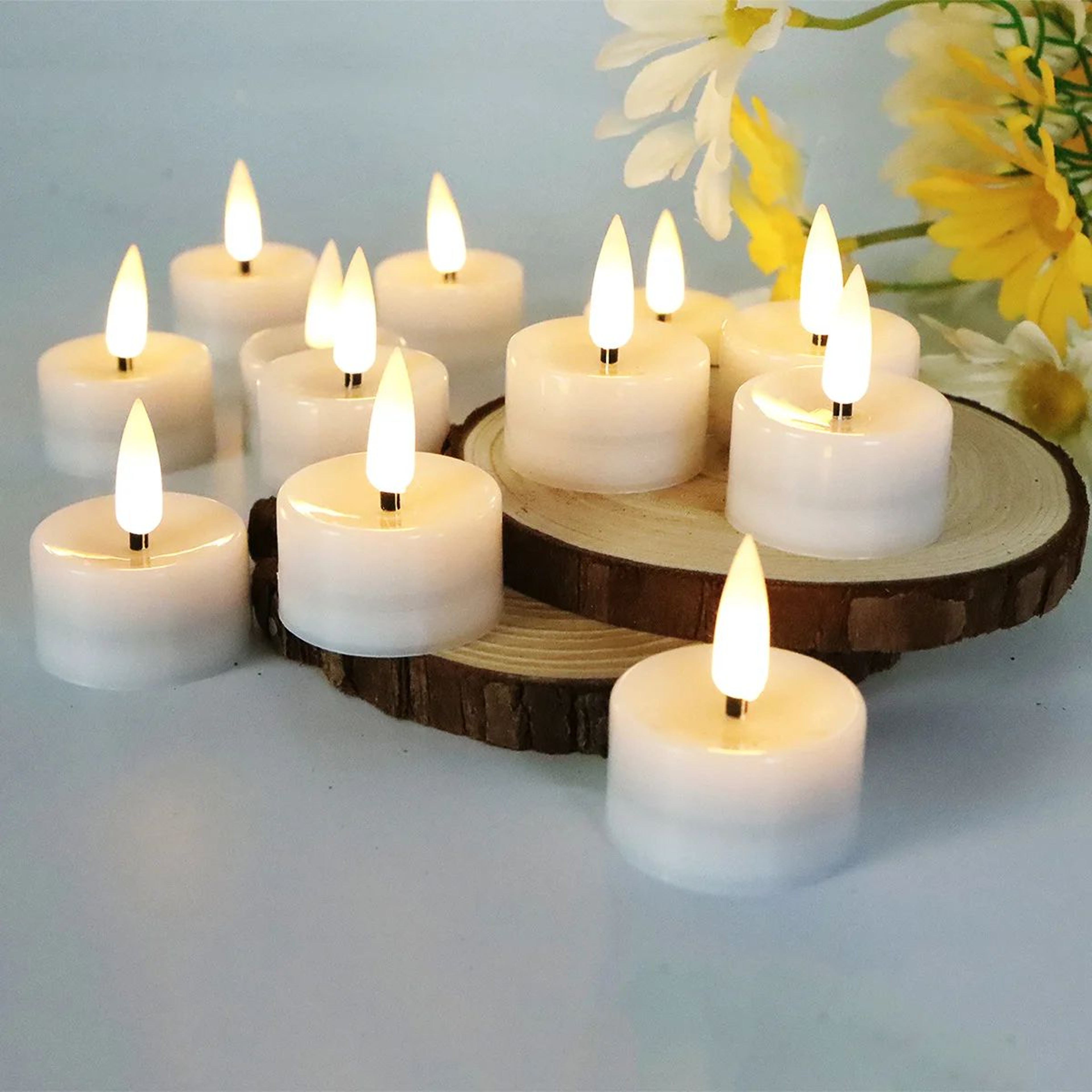 12 And 24 Piece Flameless LED Tea Light Candle Set 1