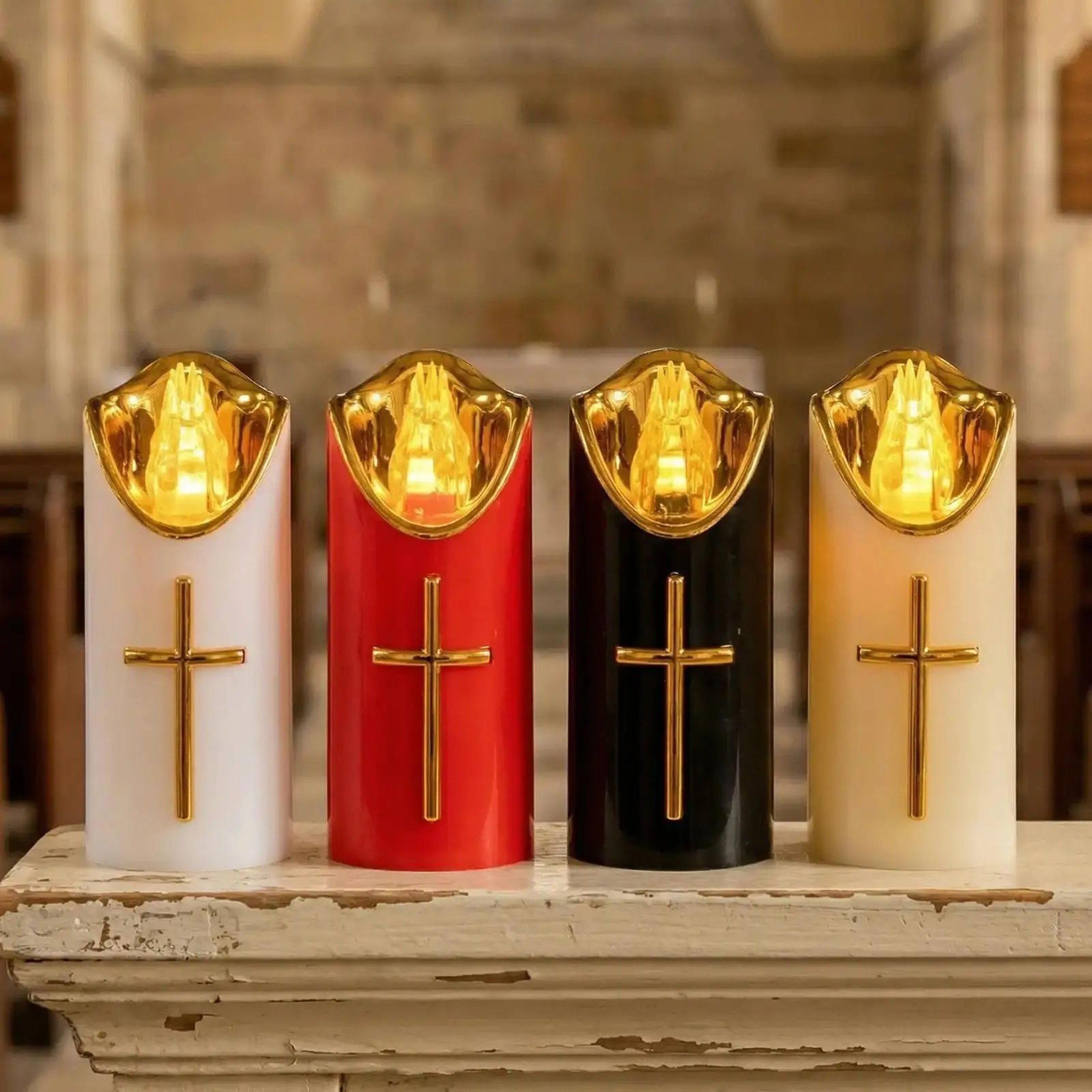 Flameless LED Memorial Grave Candle Battery Operated Light 0