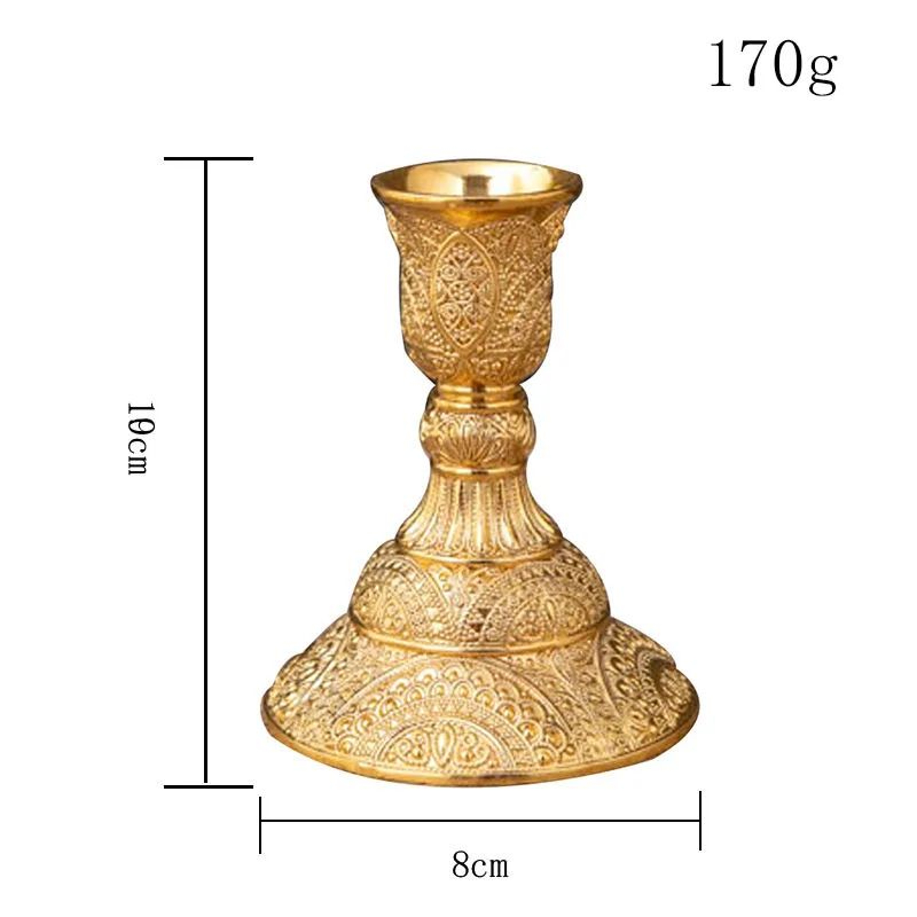 European Metal Candlestick Holders Set Of 2 Gold And Silver 6