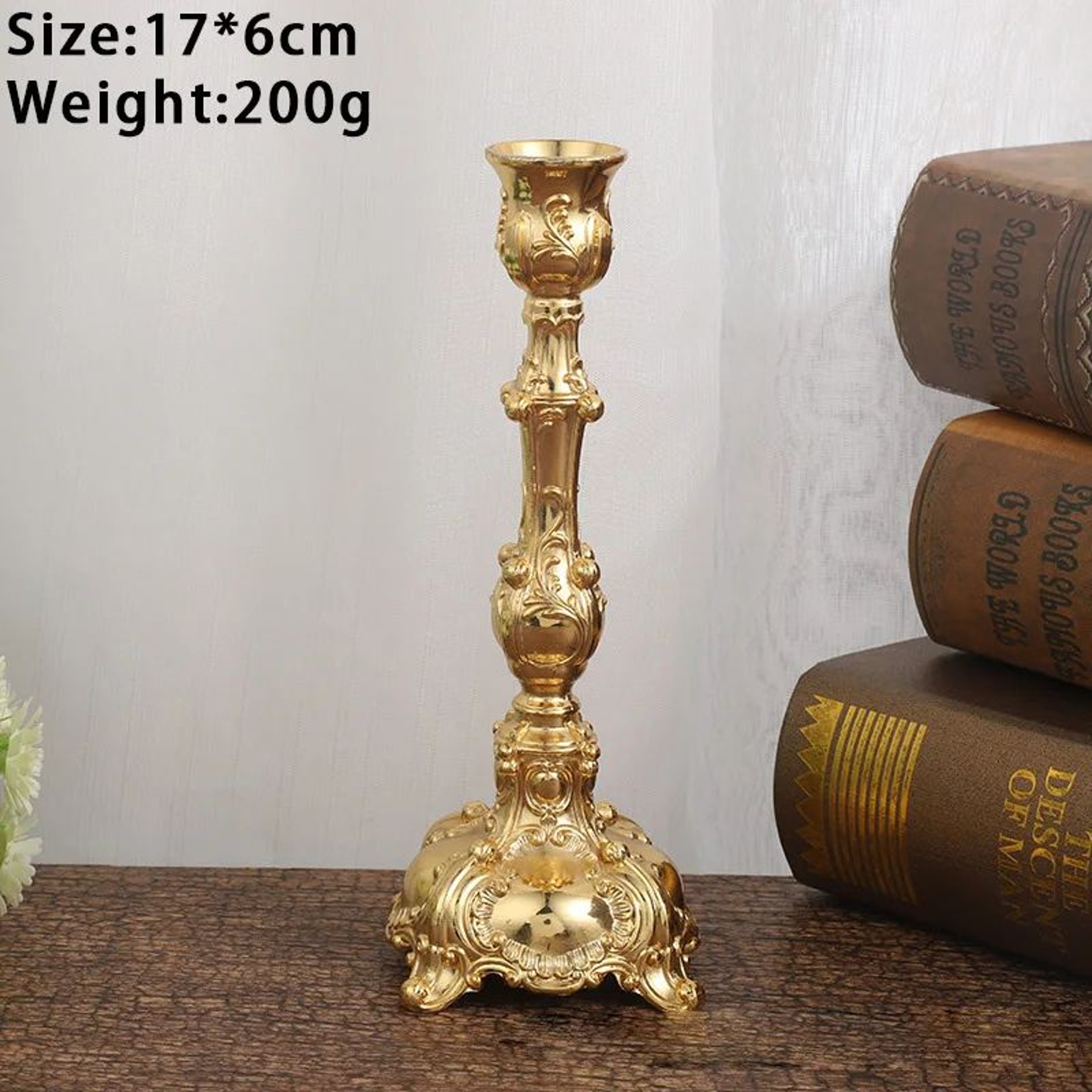 European Metal Candlestick Holders Set Of 2 Gold And Silver 10