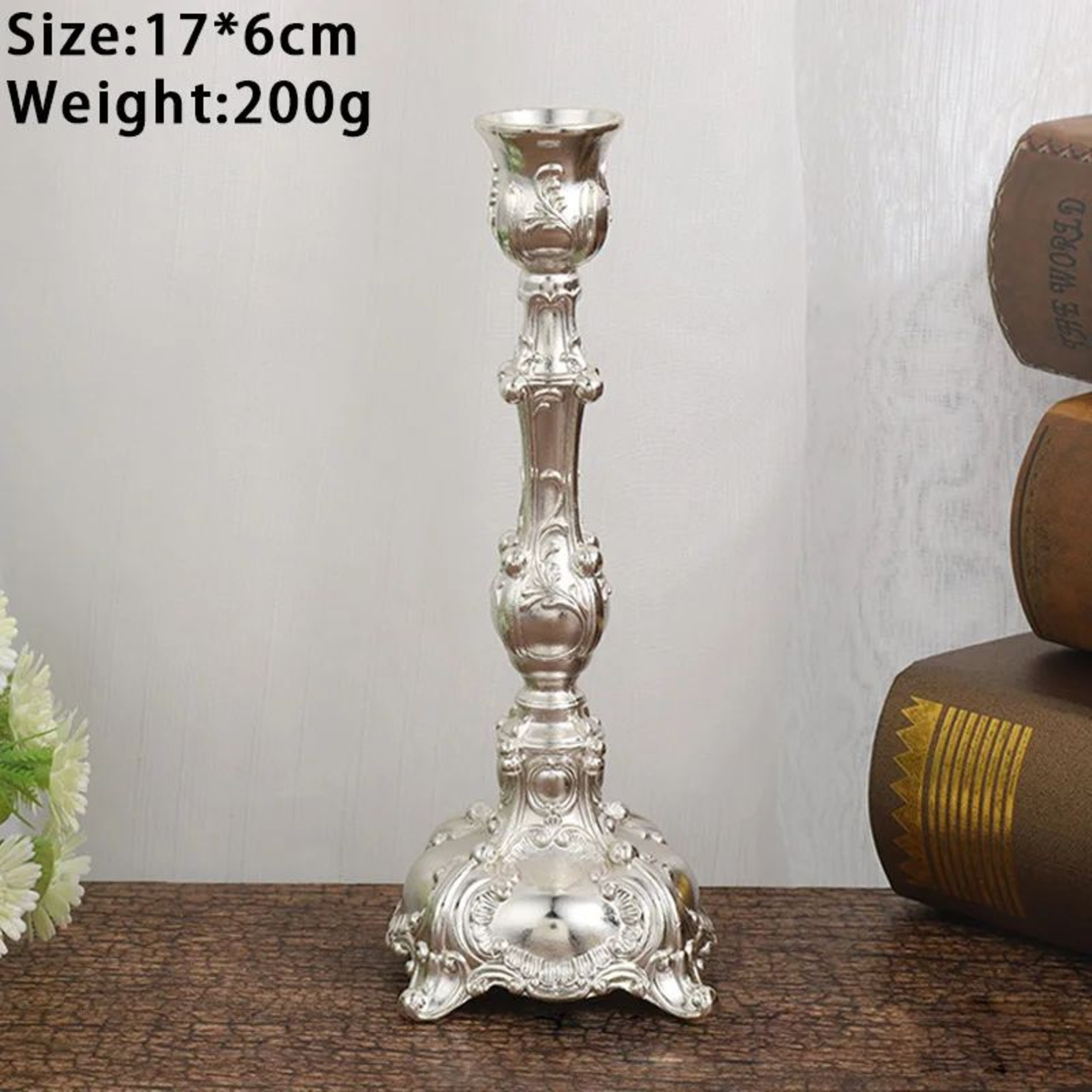European Metal Candlestick Holders Set Of 2 Gold And Silver 11