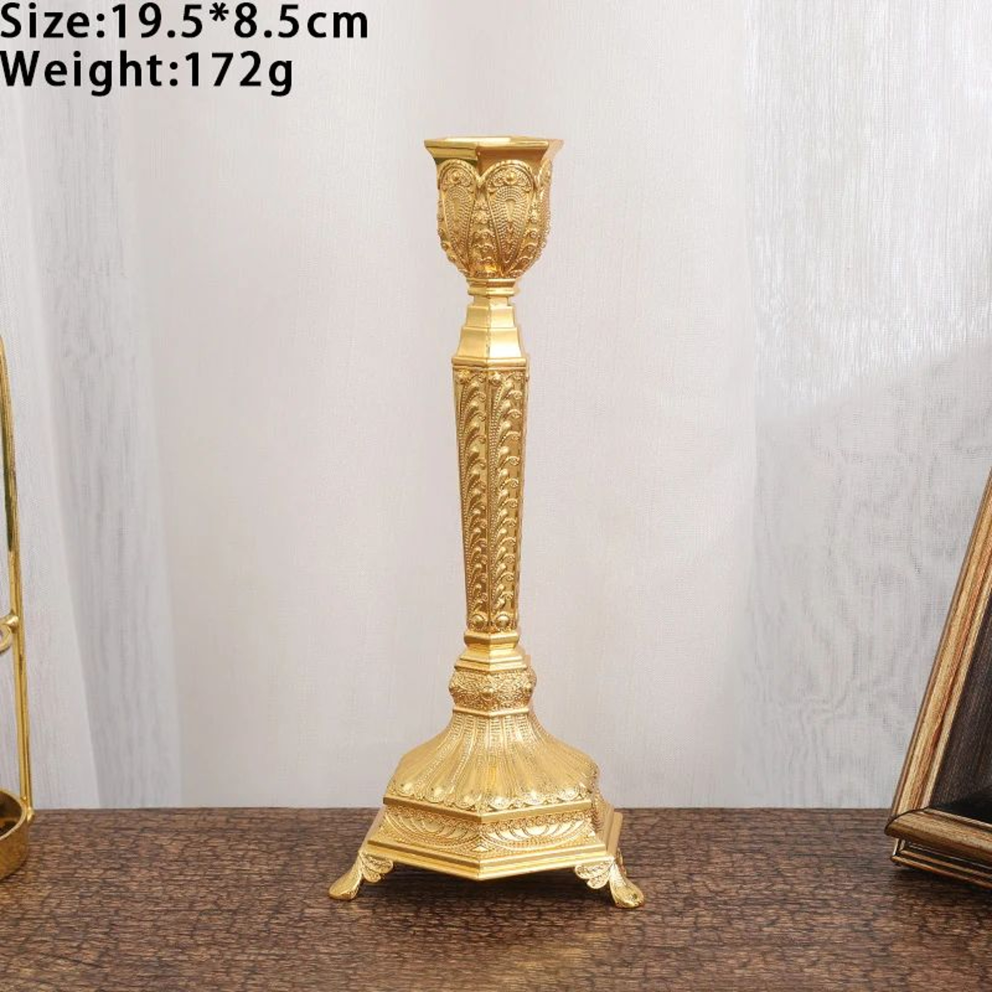 European Metal Candlestick Holders Set Of 2 Gold And Silver 12