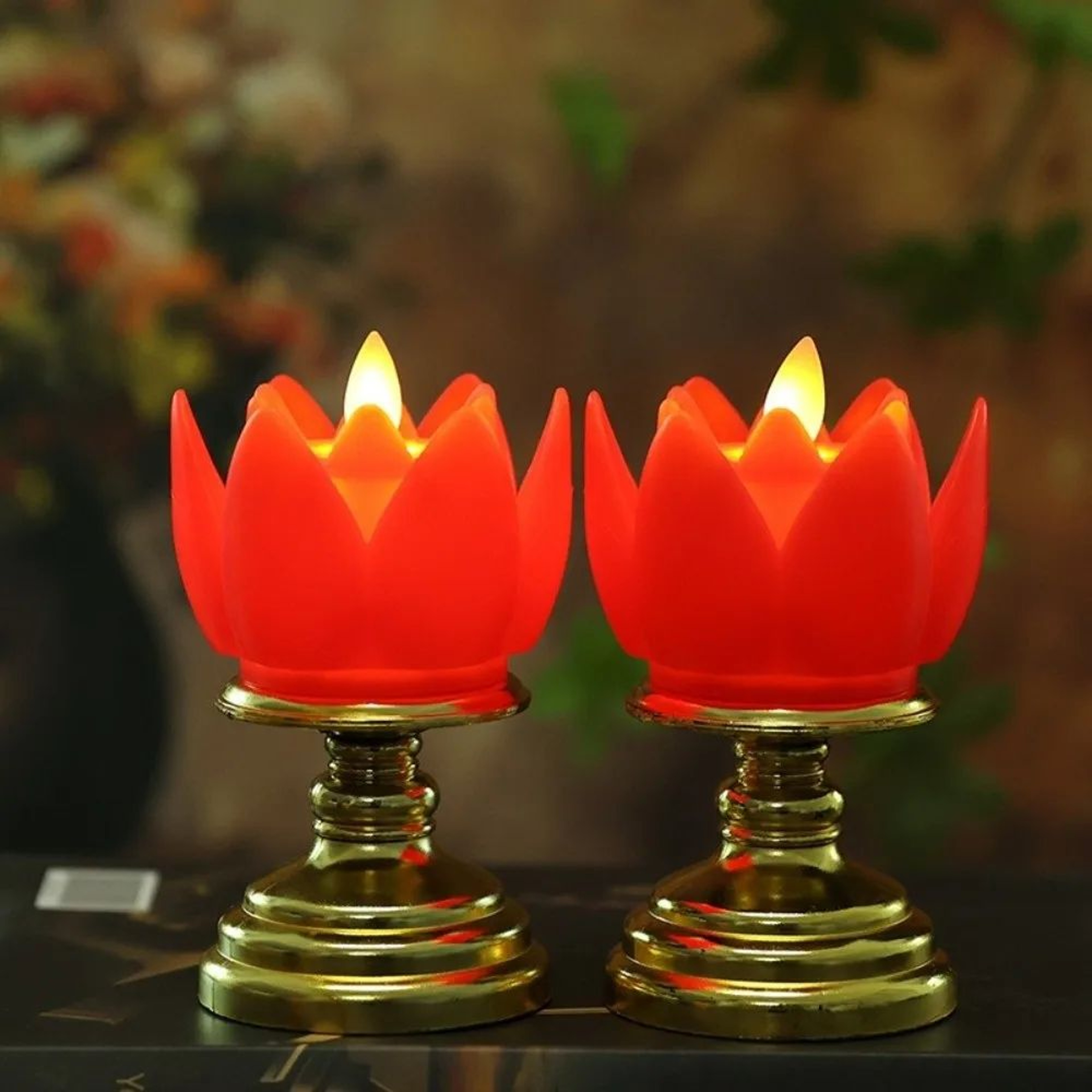 LED Lotus Prayer Candle Lamp Battery Operated Decorative Light 1