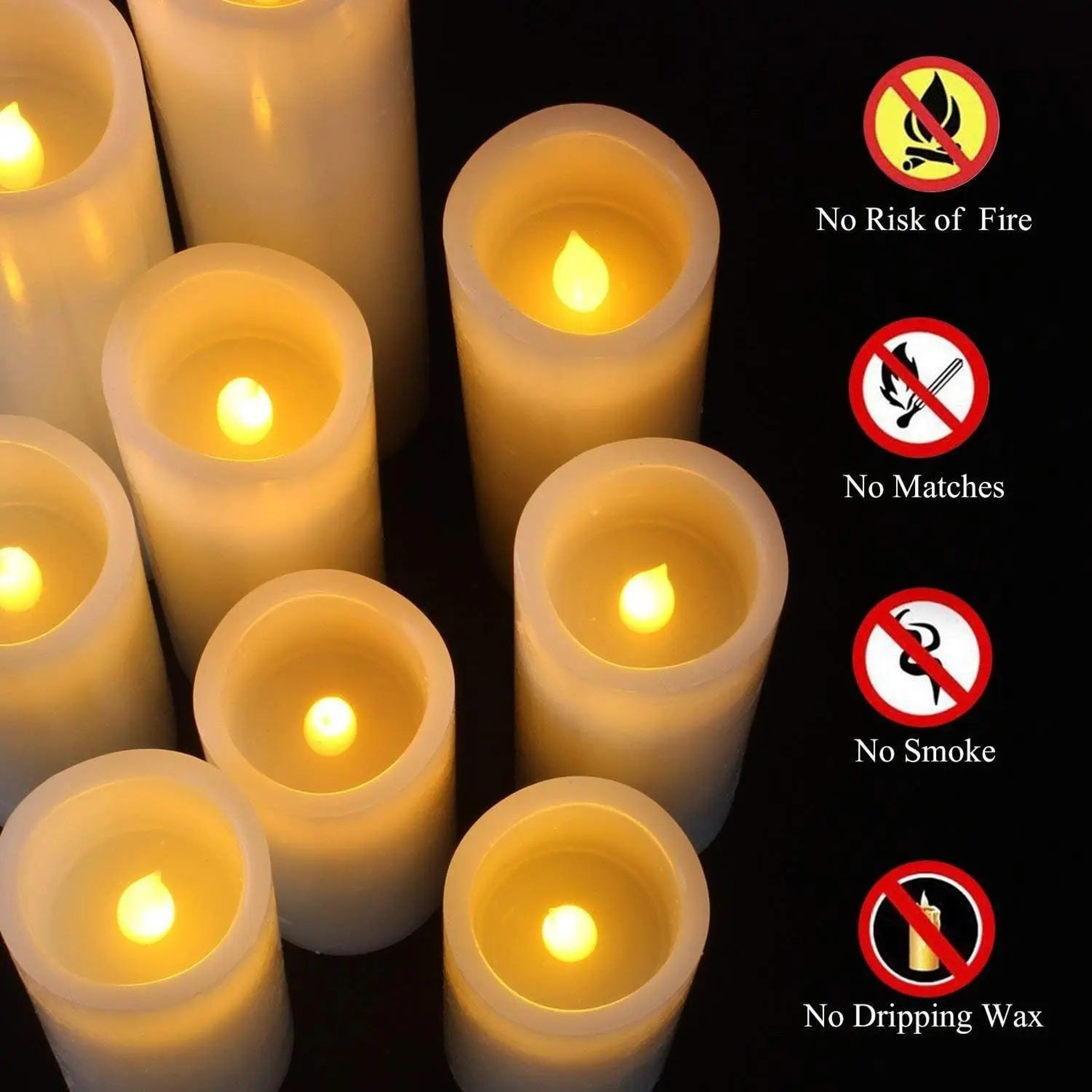 Flameless LED Tea Light Candles Battery Operated Flickering Set 5