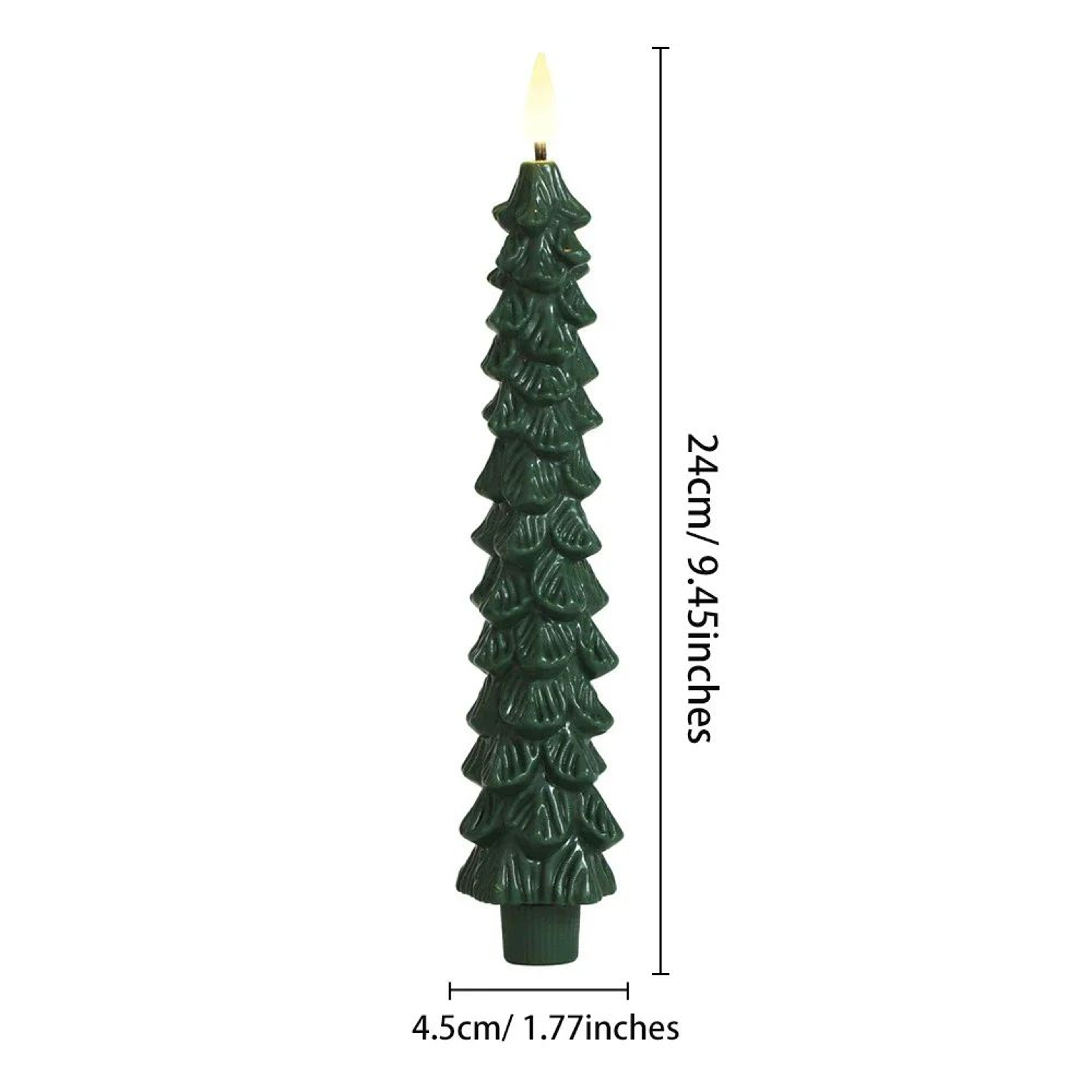 Christmas Tree LED Flameless Candles With 3D Flame Wick Set 10