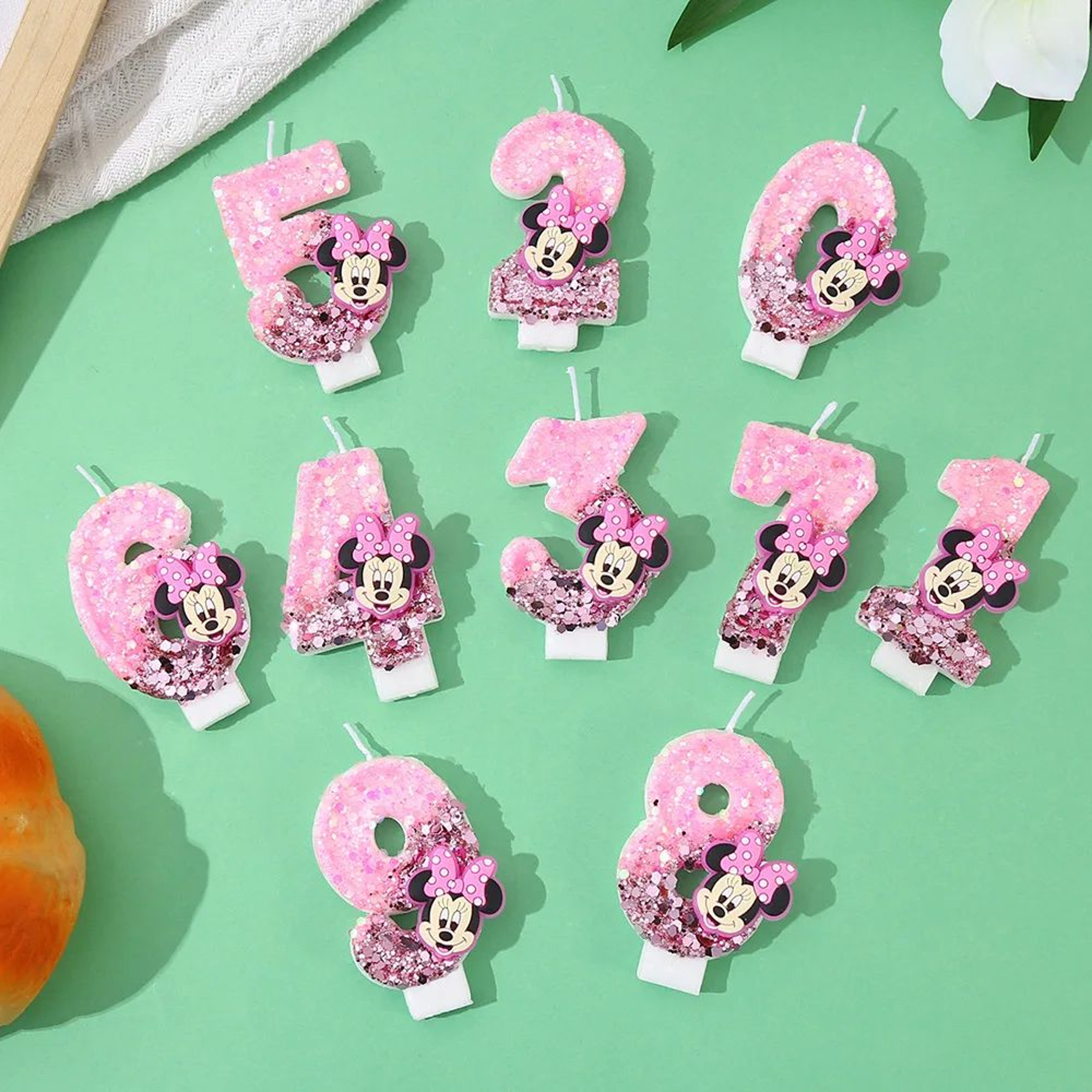 Cartoon Sequin Number Birthday Candle Cake Topper 0 To 9 1