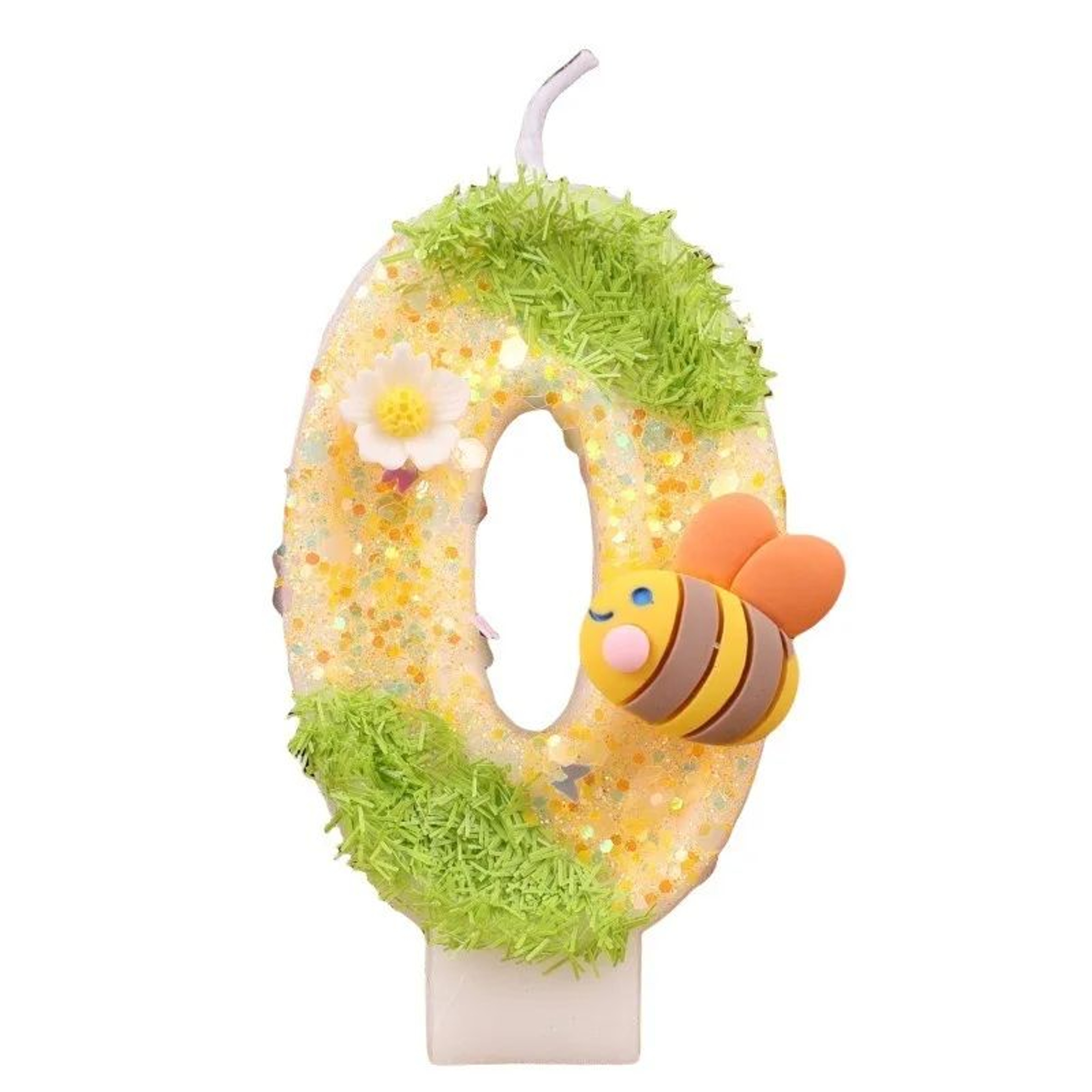 Bee Glitter Number Birthday Candle Cake Topper 0 To 9 2