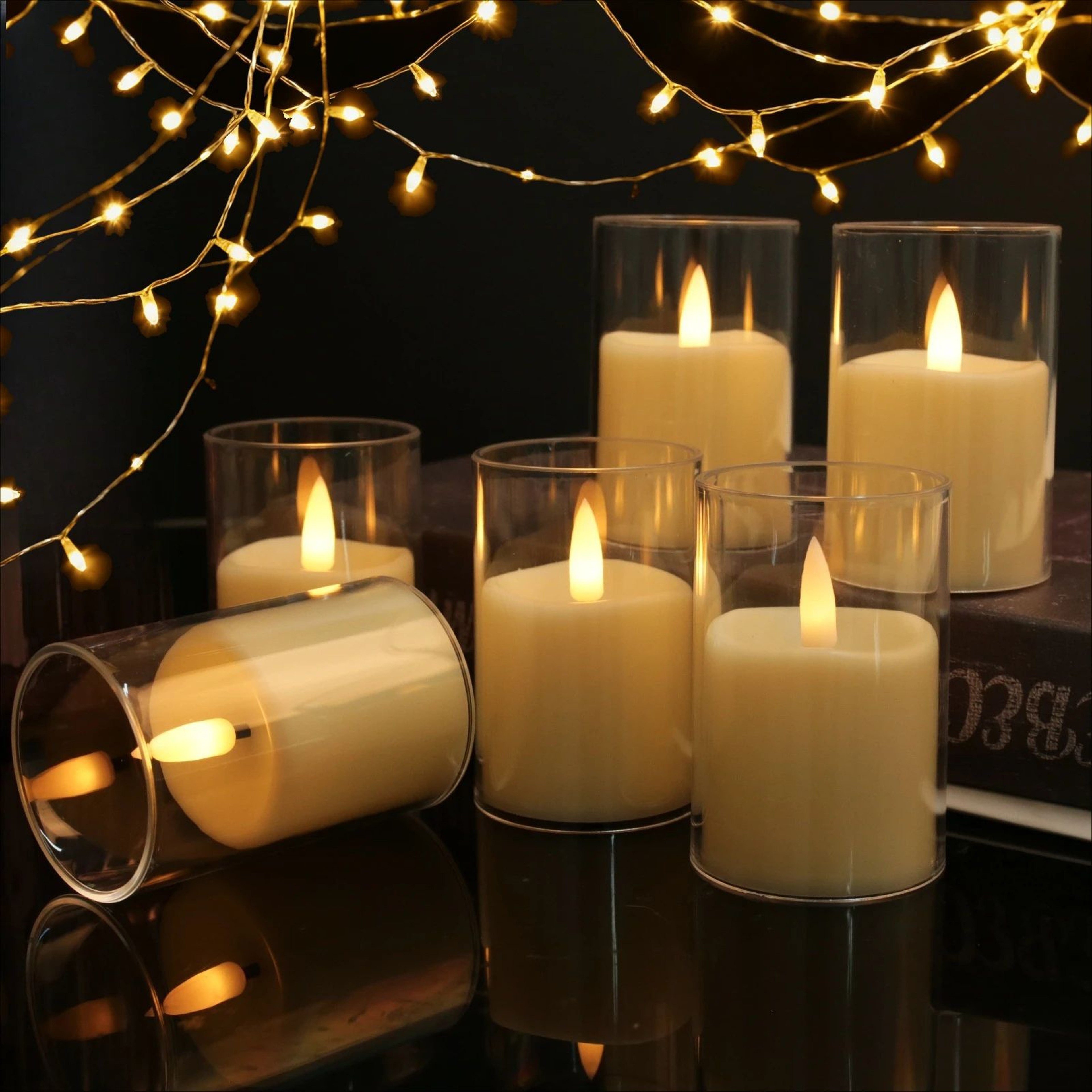 Flameless LED Candles With 3D Wick Remote Timer And Lampshade 7