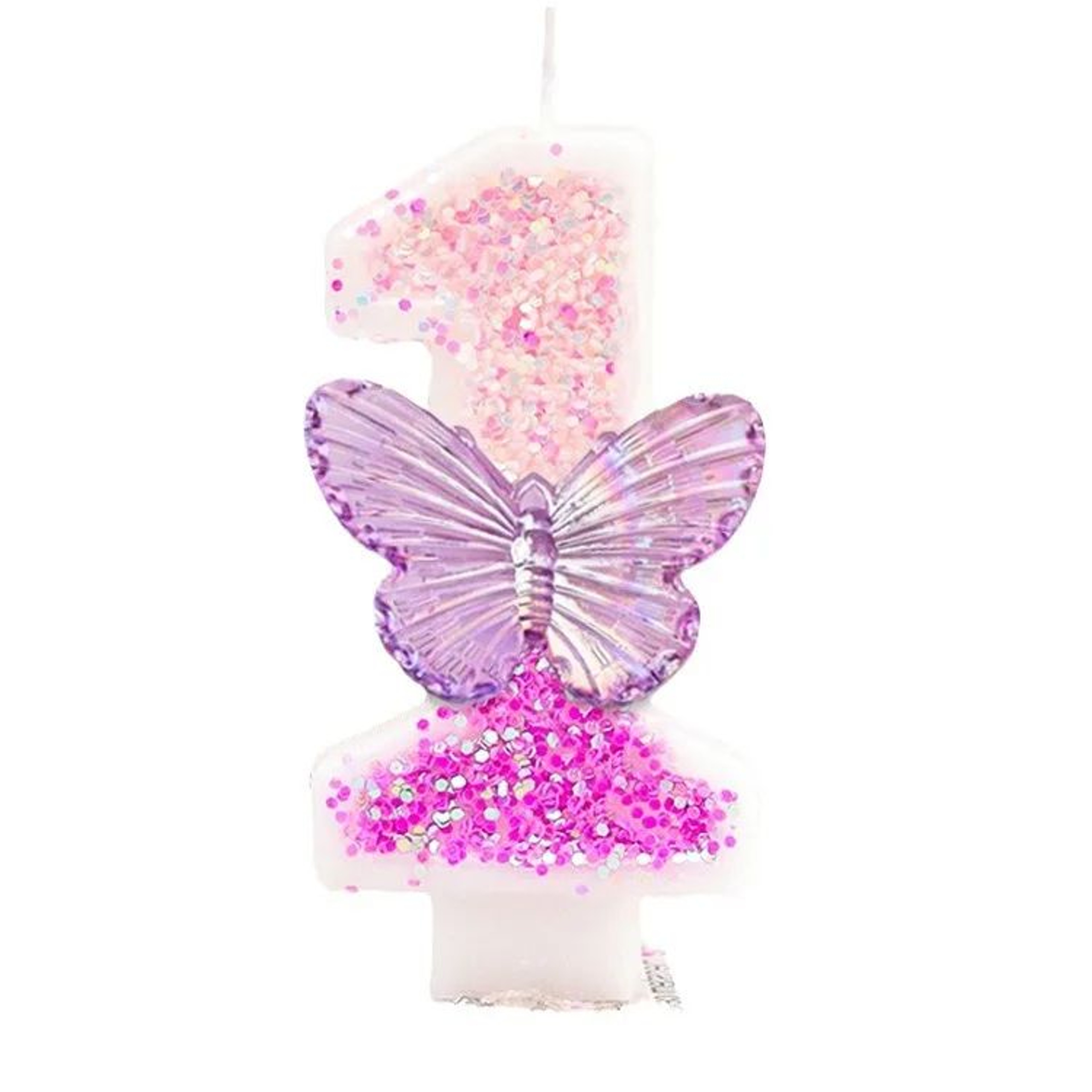 Purple Butterfly Number Birthday Candle For Princess Cake 5