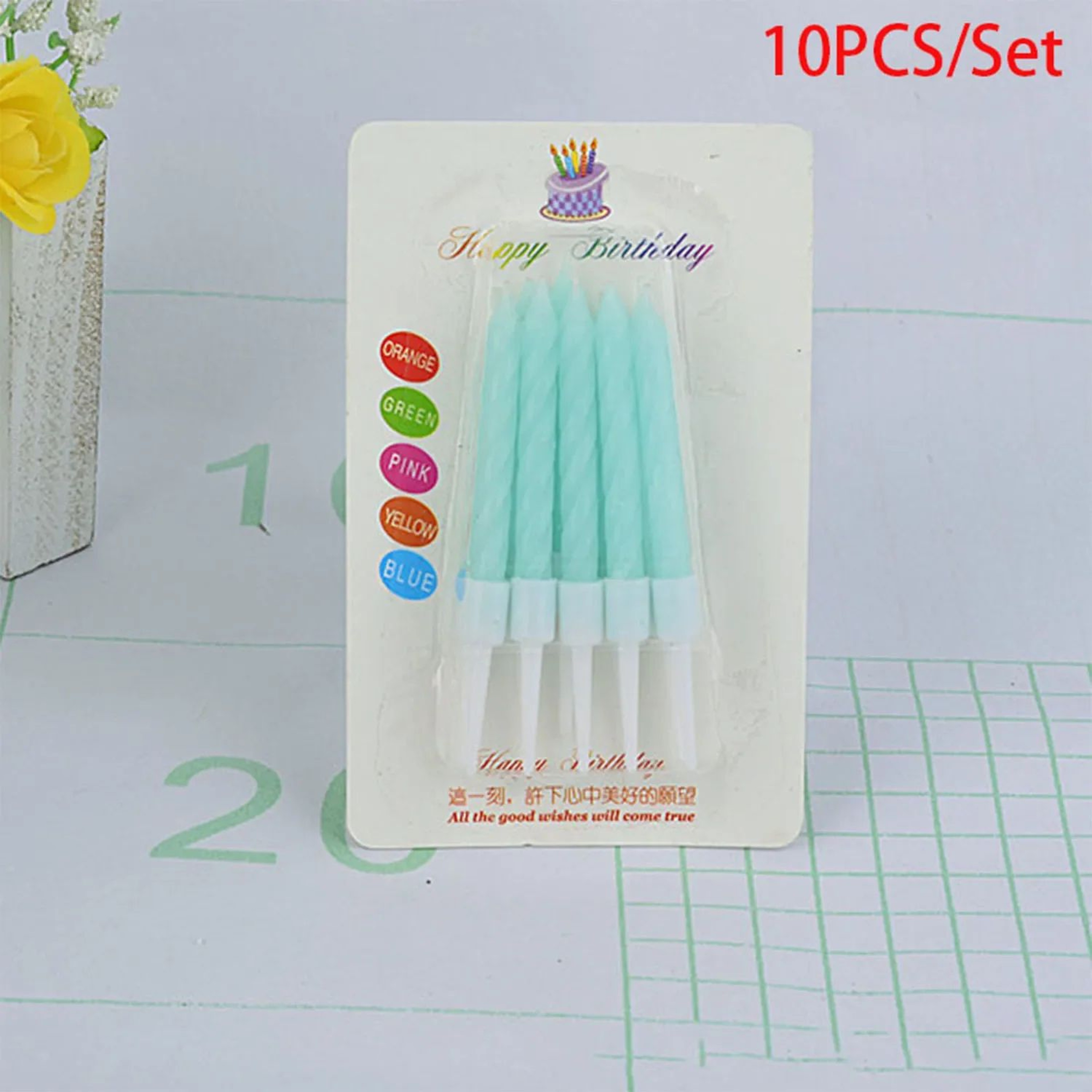 10 Piece Colorful Birthday Cake Candles For Party Cake Decoration 12